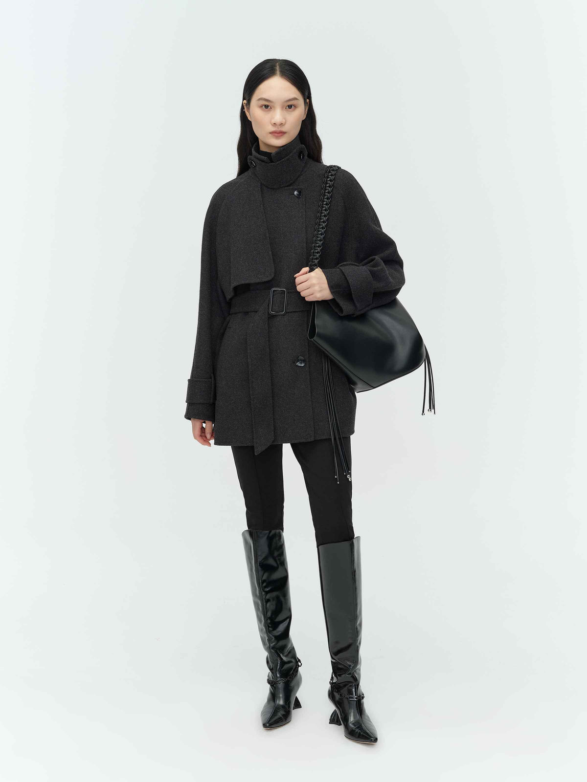 Stand Collar Double-Faced Coat