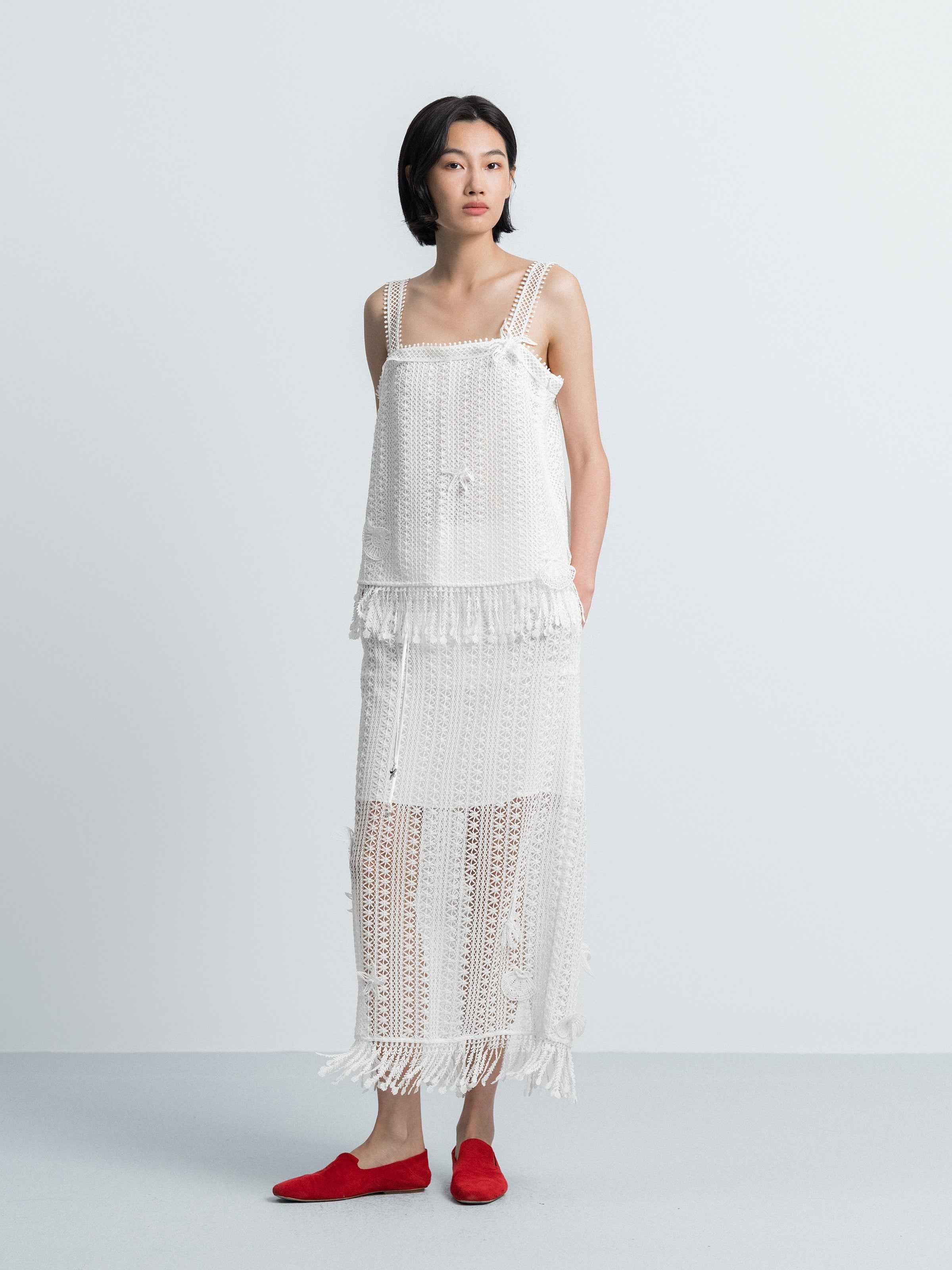 Off White Sleeveless Top