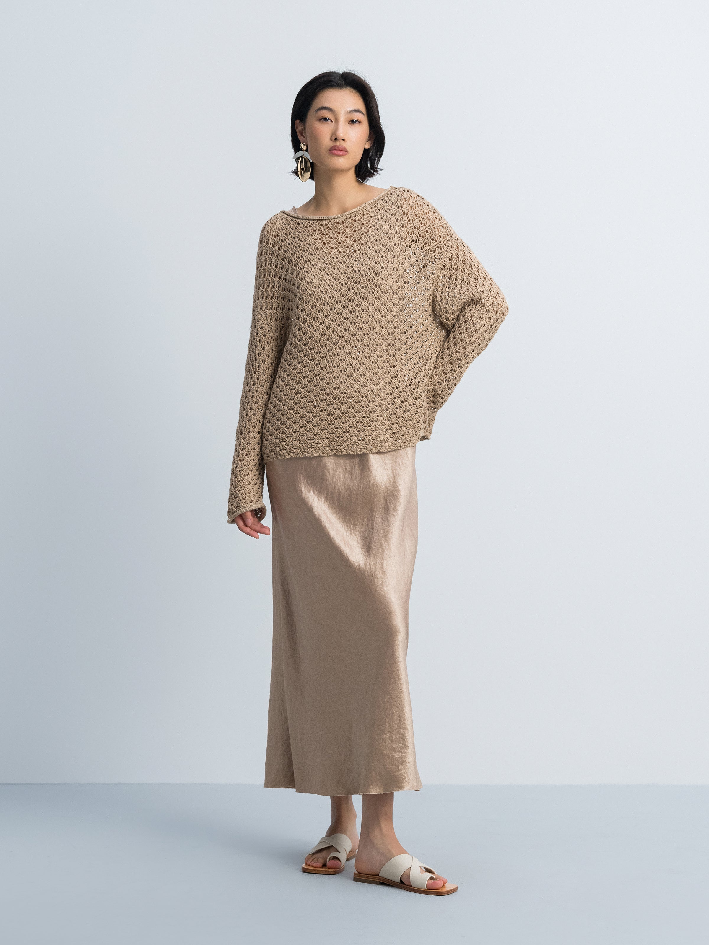 Light Khaki Knitted Pullover