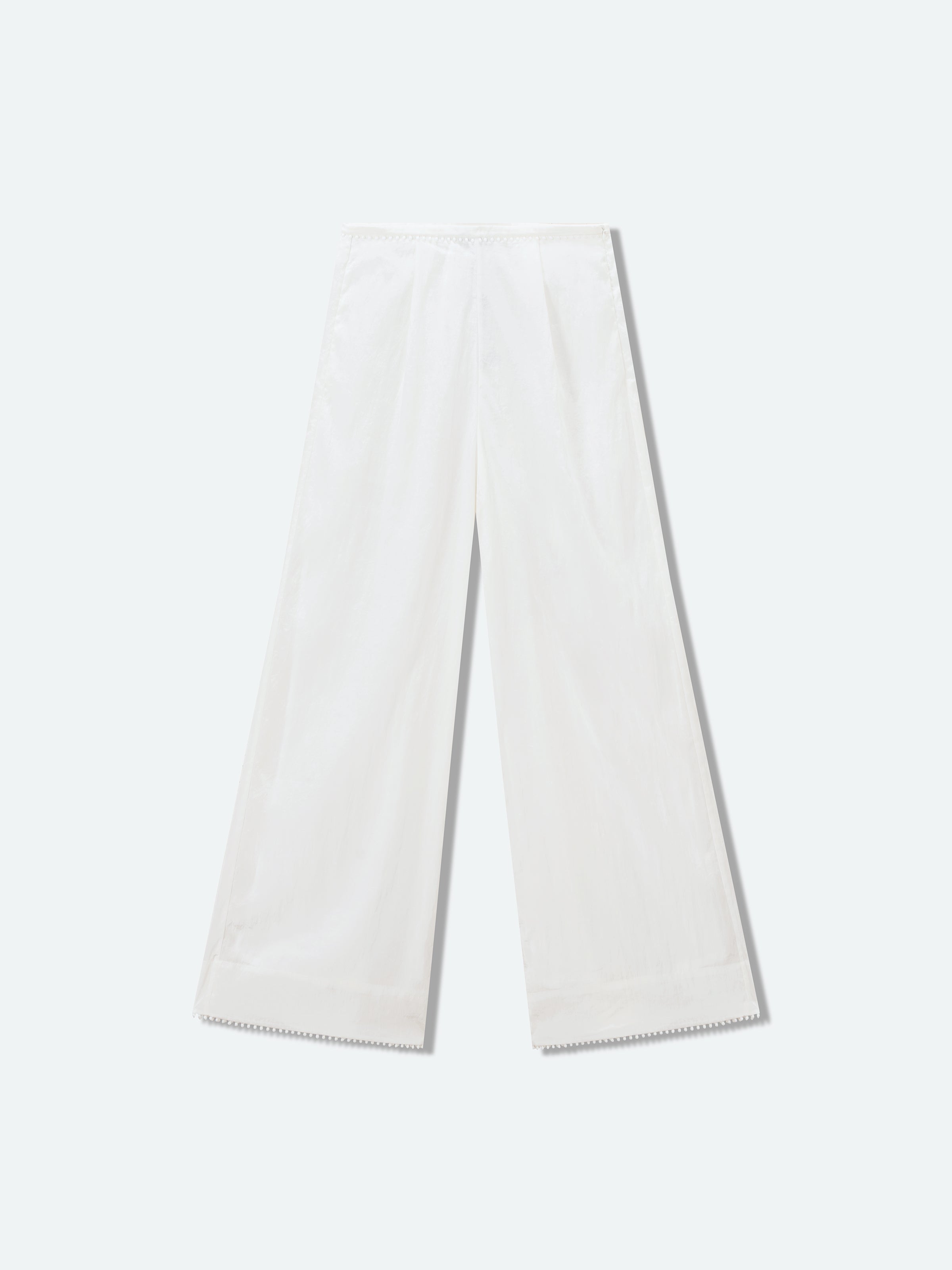 Off White Wide-Leg Pants
