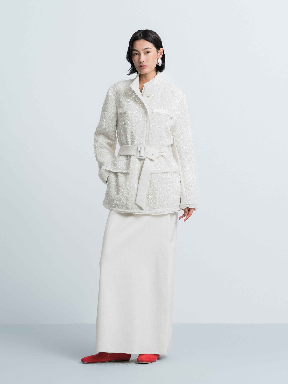 Sequin‑Spliced Down Jacket