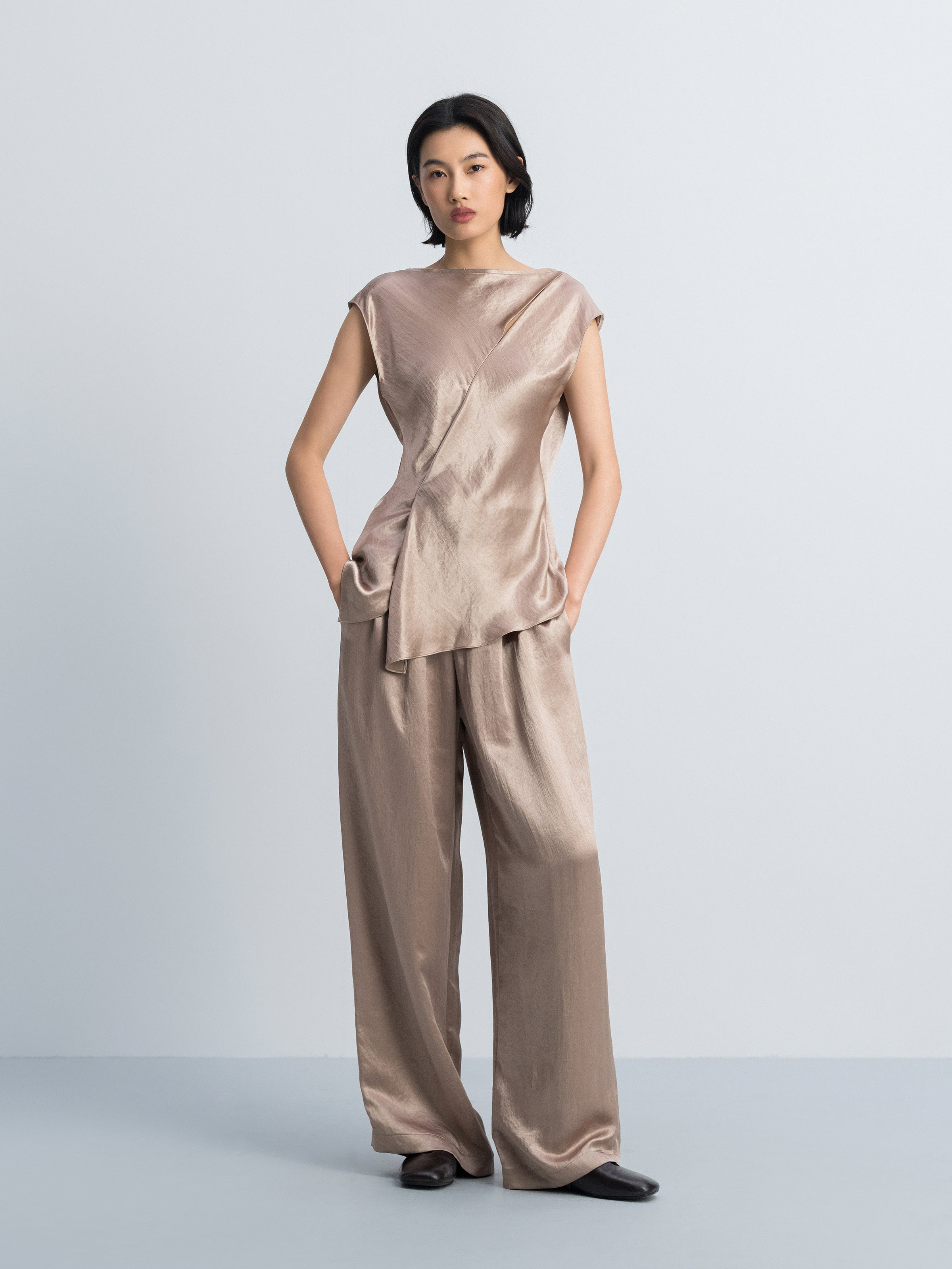 Coffee Brown Sleeveless Top
