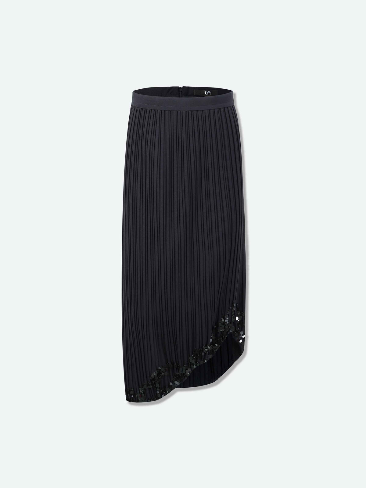 Beaded Pleated Midi Skirt