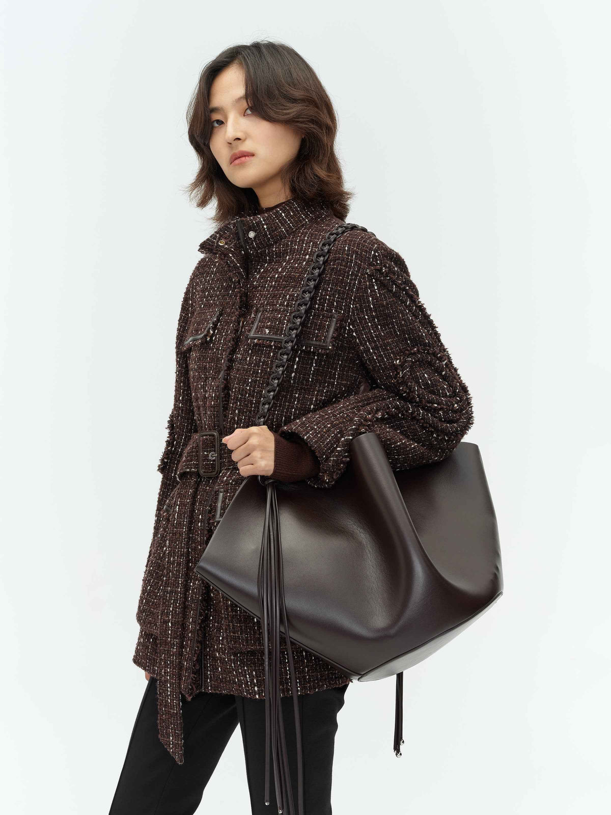 Large Woven Strap Shoulder Bag