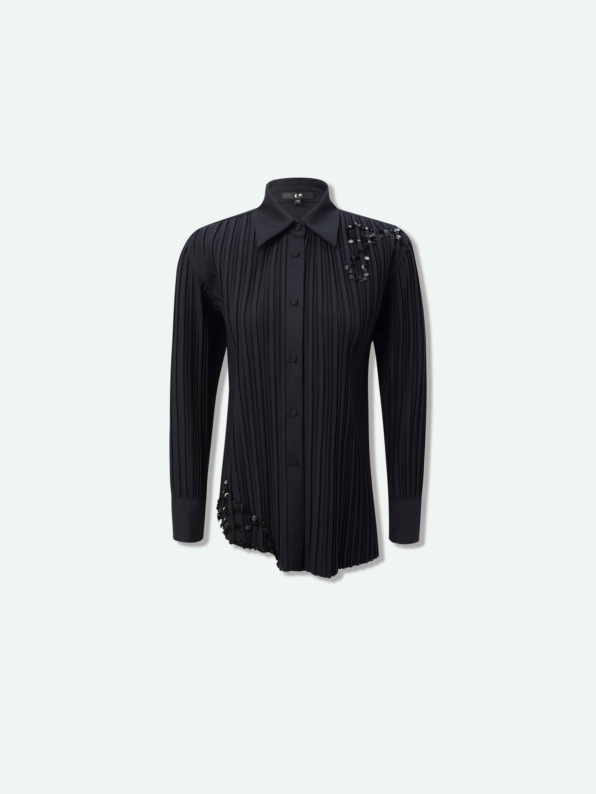Beaded Pleated Shirt