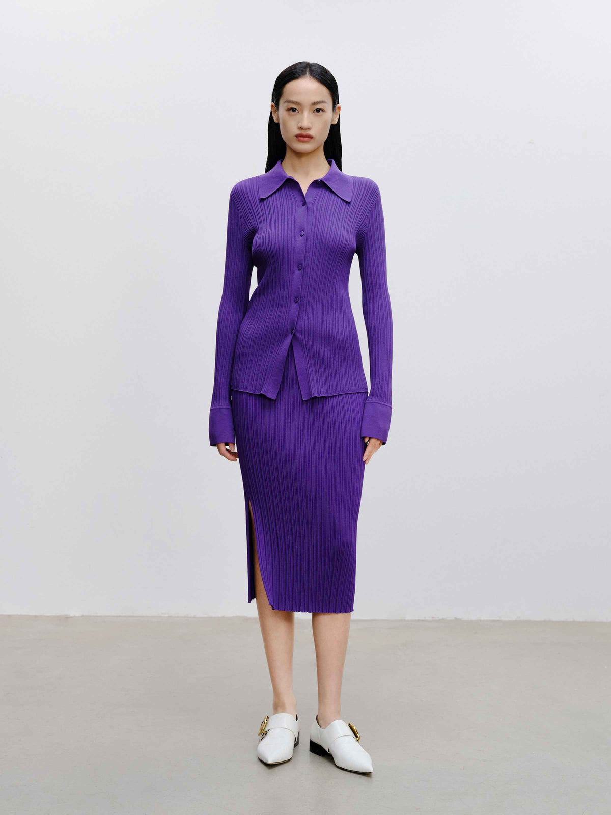 Slim‑Fit Knit Midi Skirt