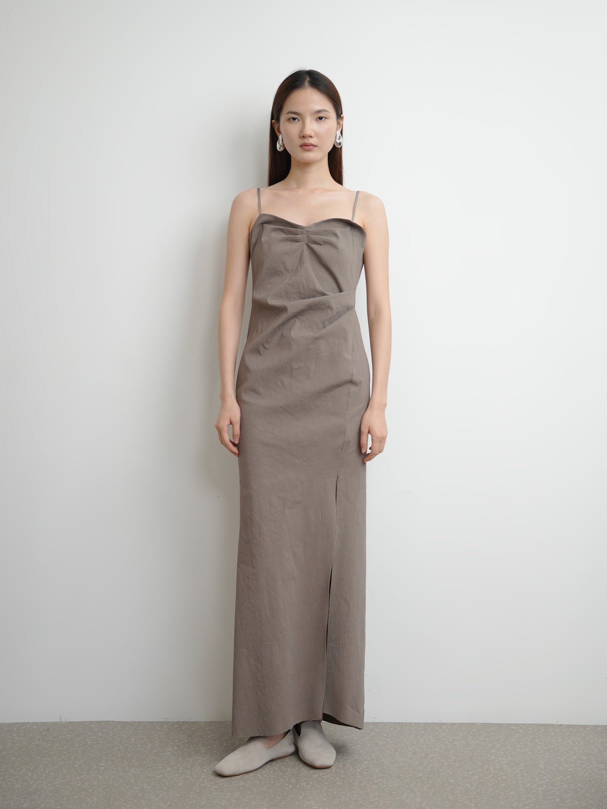 Spaghetti Strap Folded Dress