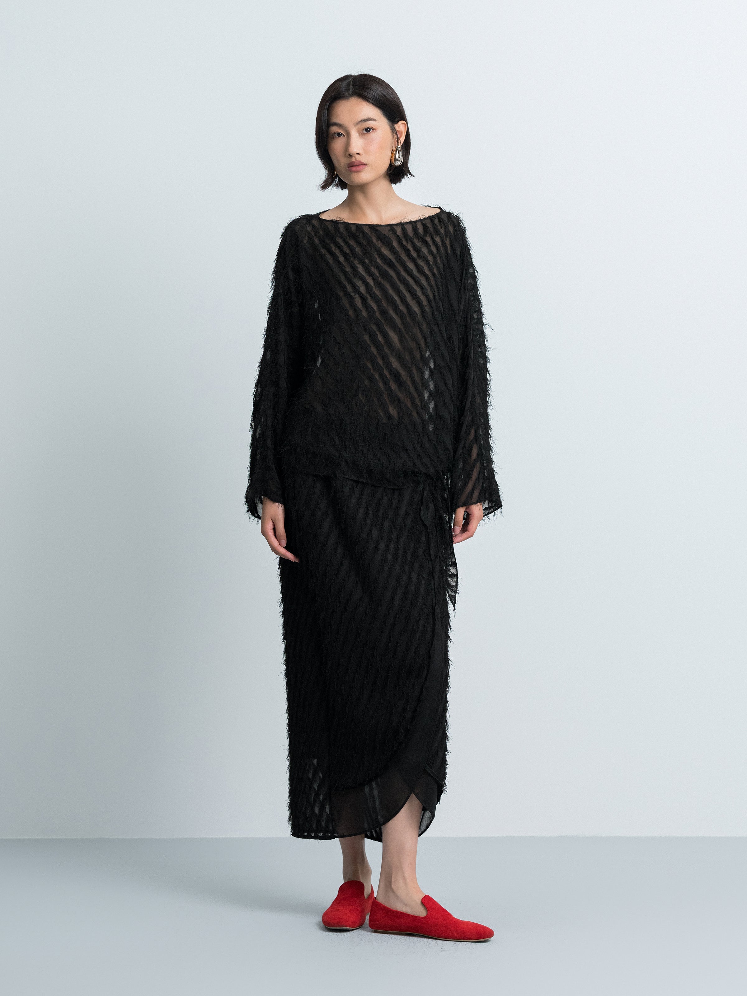 Midi Skirt with Tassel Styling