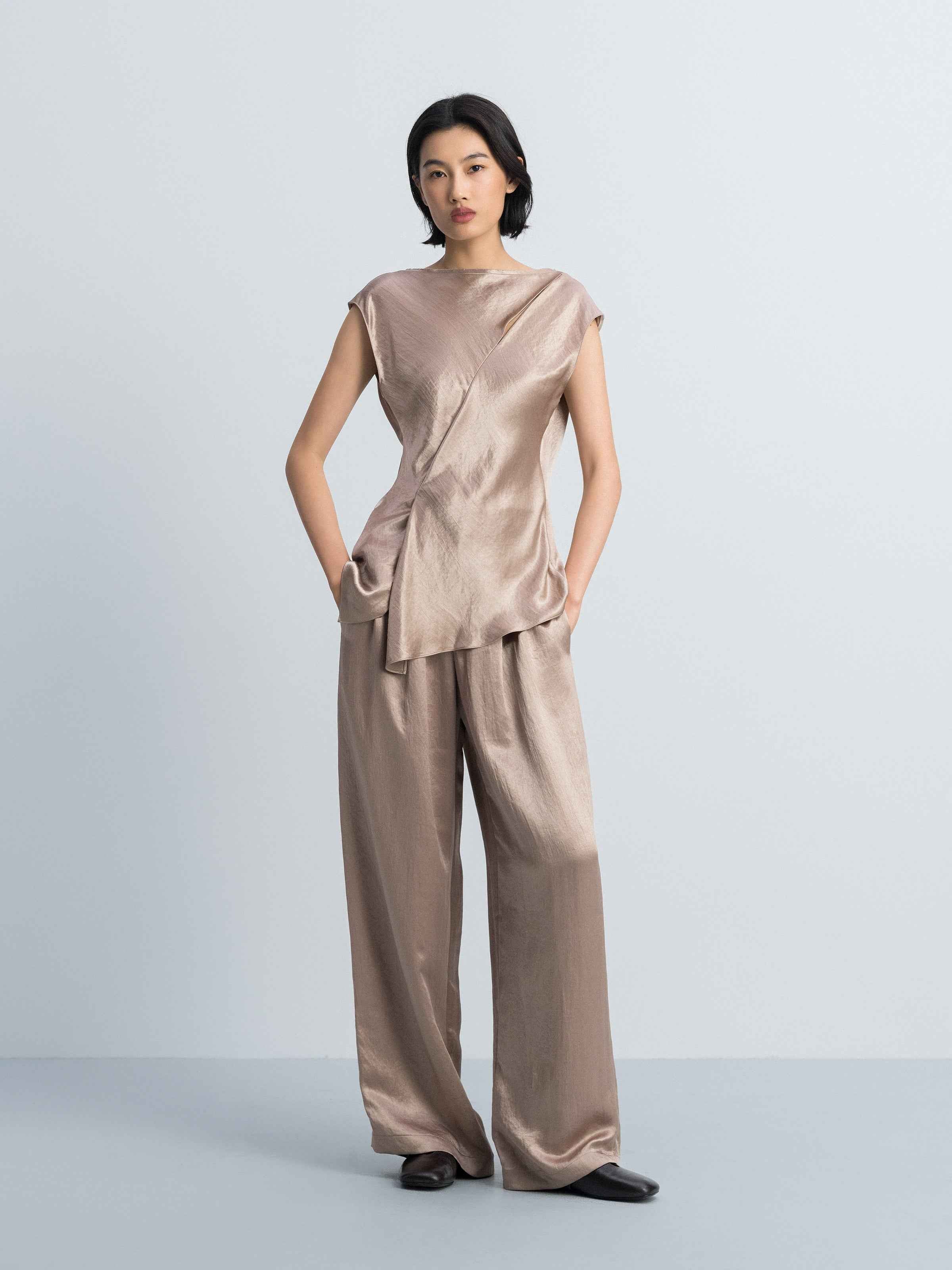 Coffee Brown Wide-Leg Pants