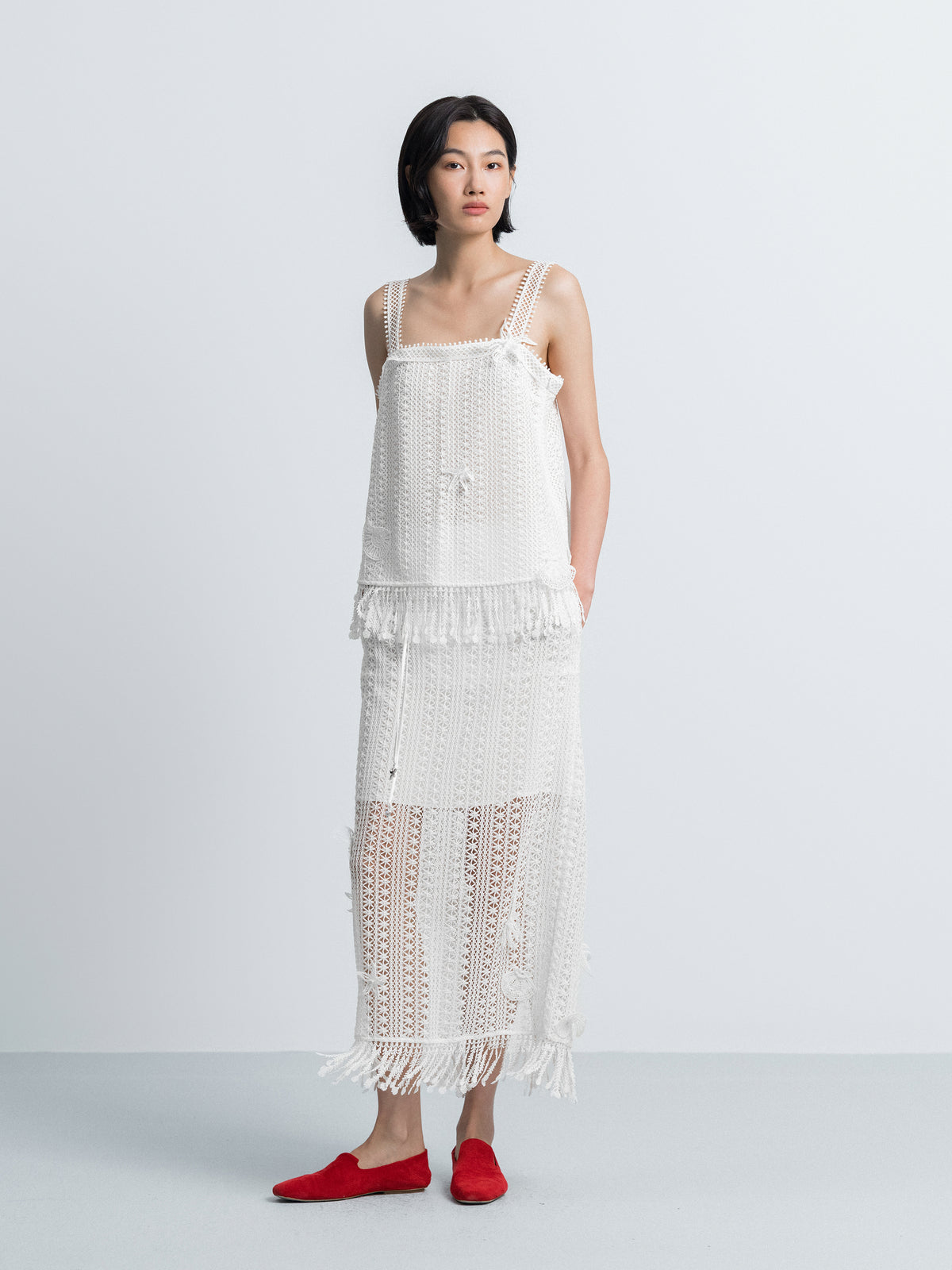 Off White Midi Skirt