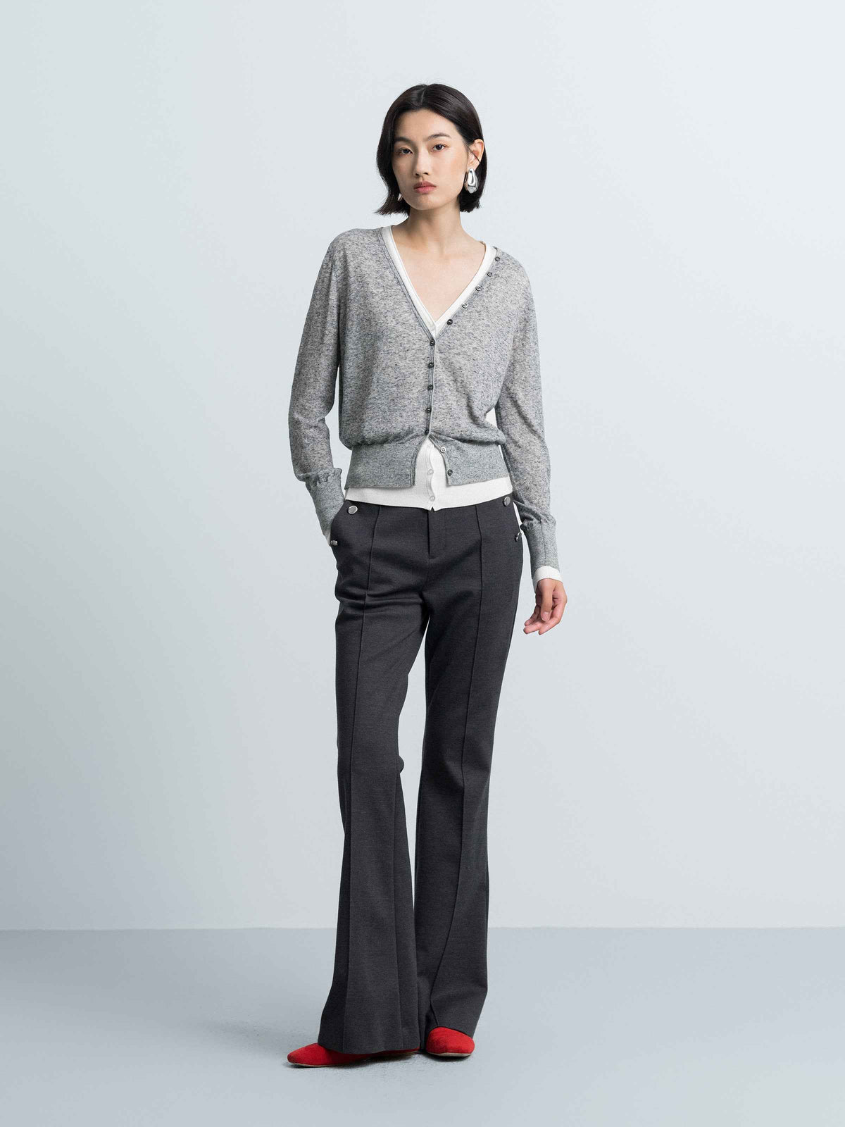 Wool Bootcut Trousers