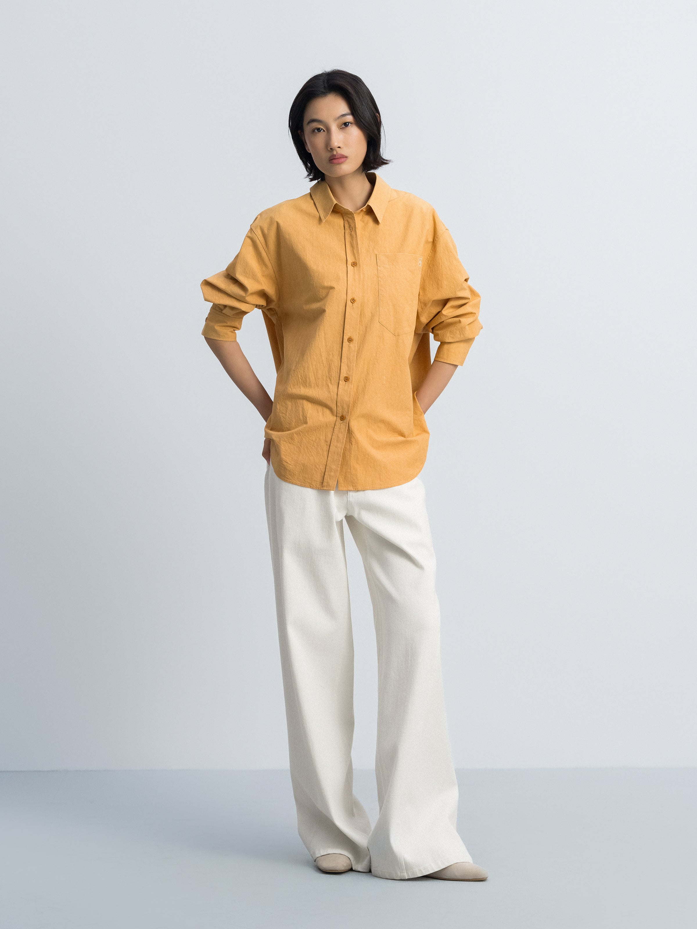 Light Orange Long-Sleeve Shirt