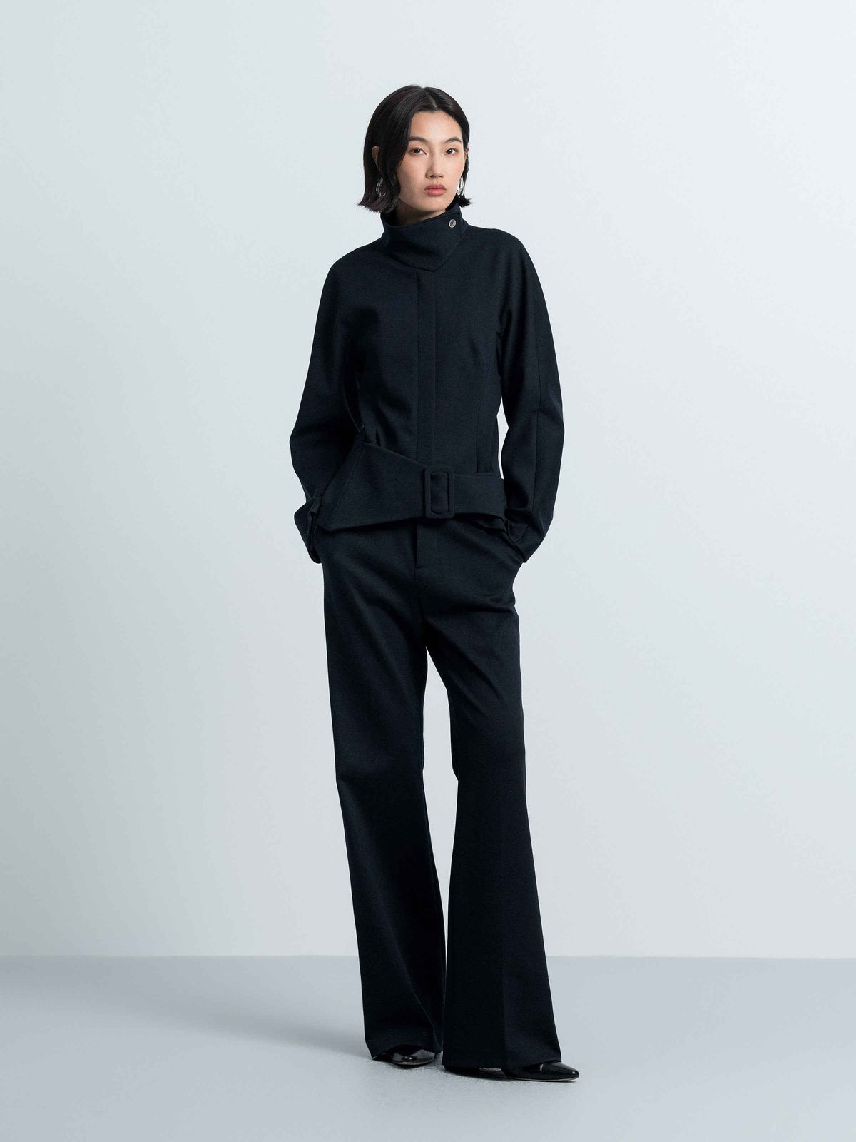 Wide‑Waistband Waist‑Cinching Jacket