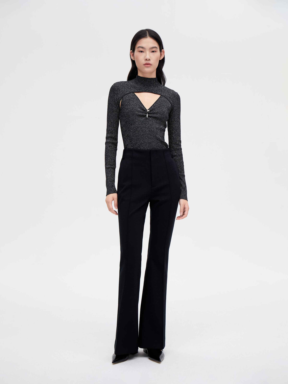 Two‑Piece Glitter Knit Sweater