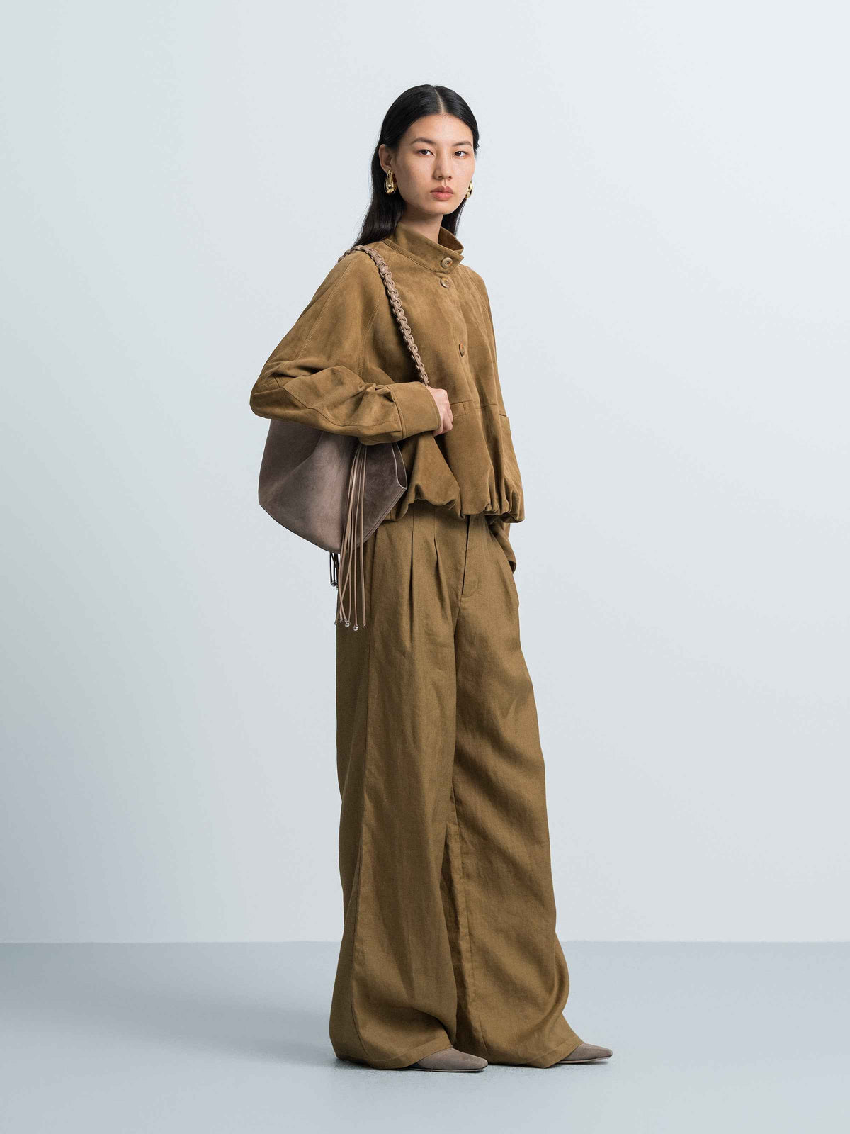 Stand‑collar Leather Jacket