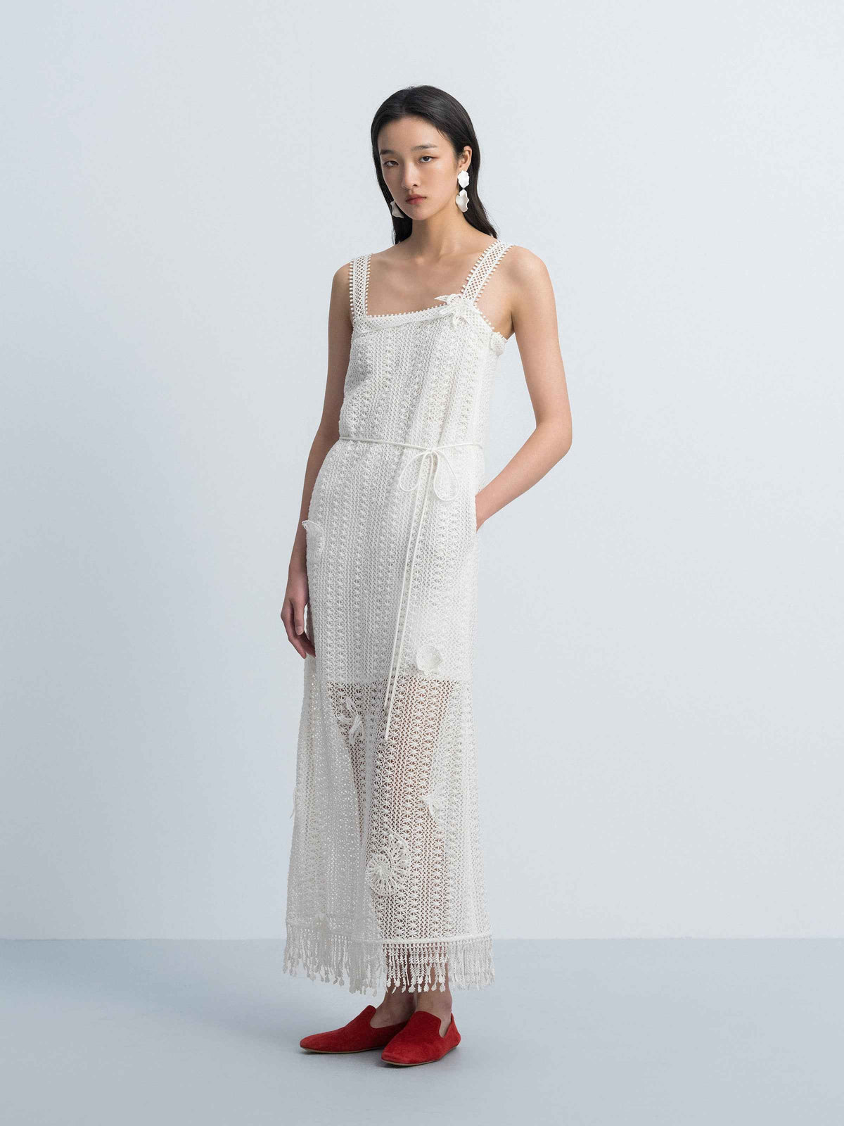 Off White Sleeveless Dress