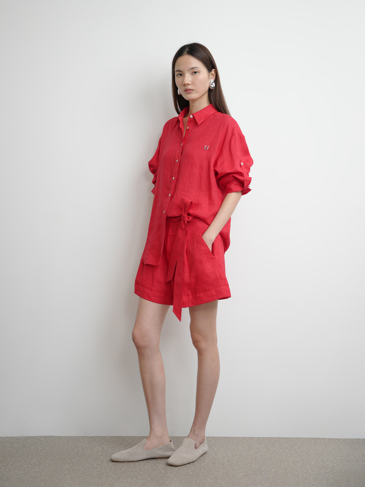 Layered Pleat Waist Shorts