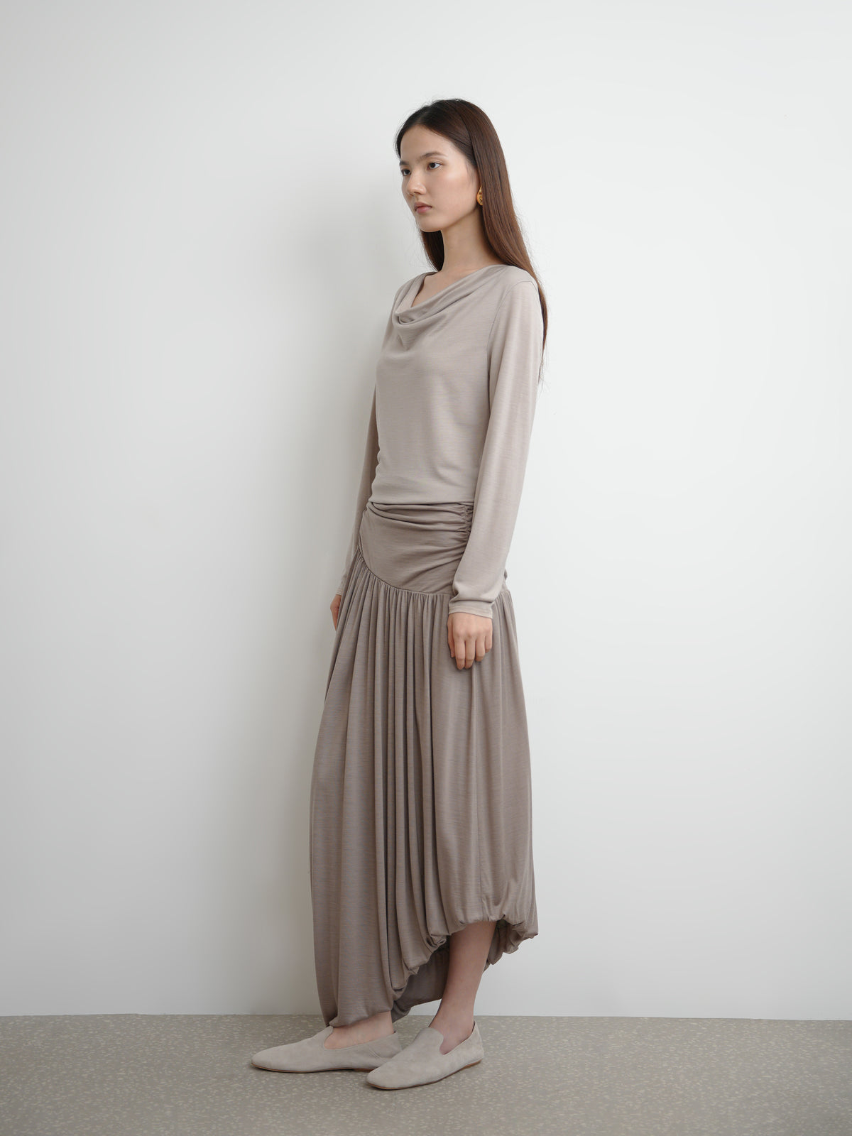 Gathered Structured Skirt