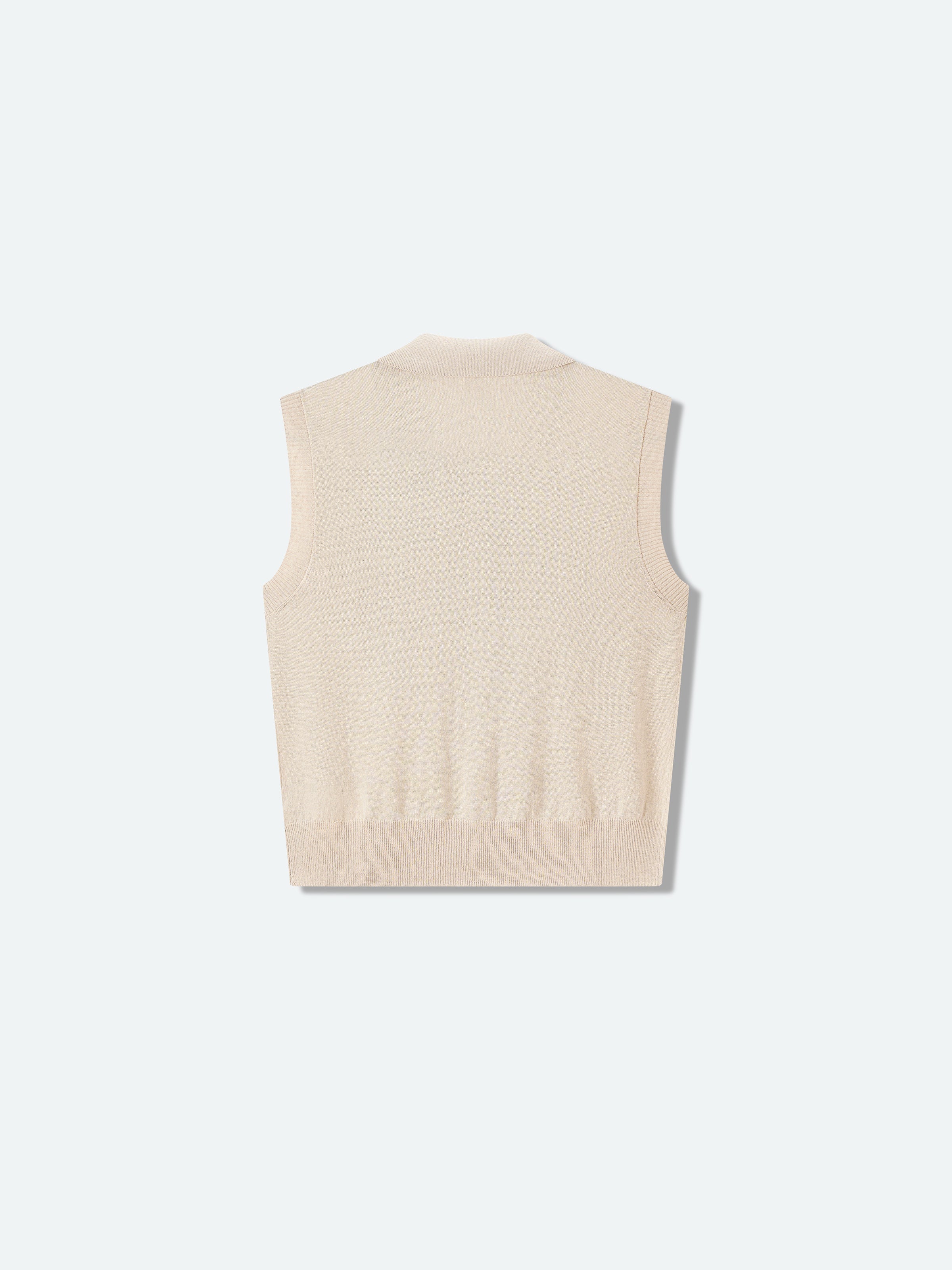 Beige Cotton Linen Knit Fitted Utility Pocket Cardigan