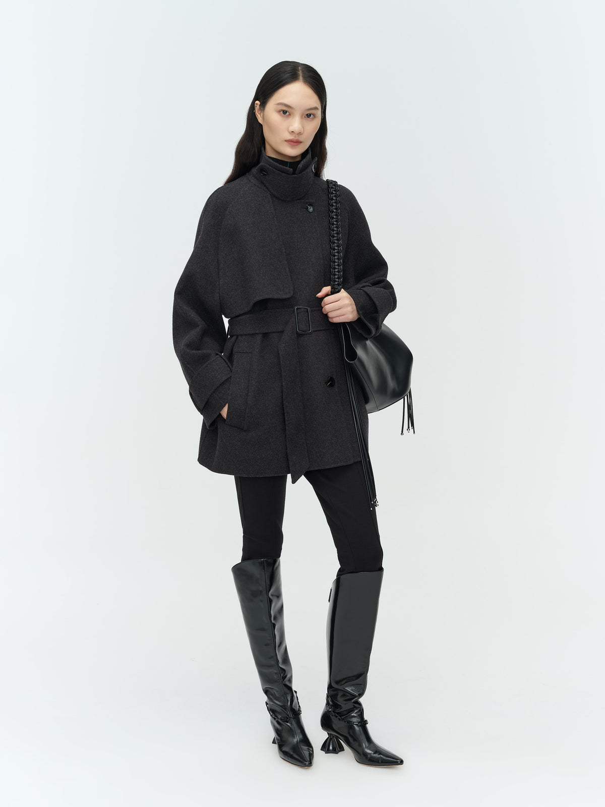 Stand Collar Double-Faced Coat