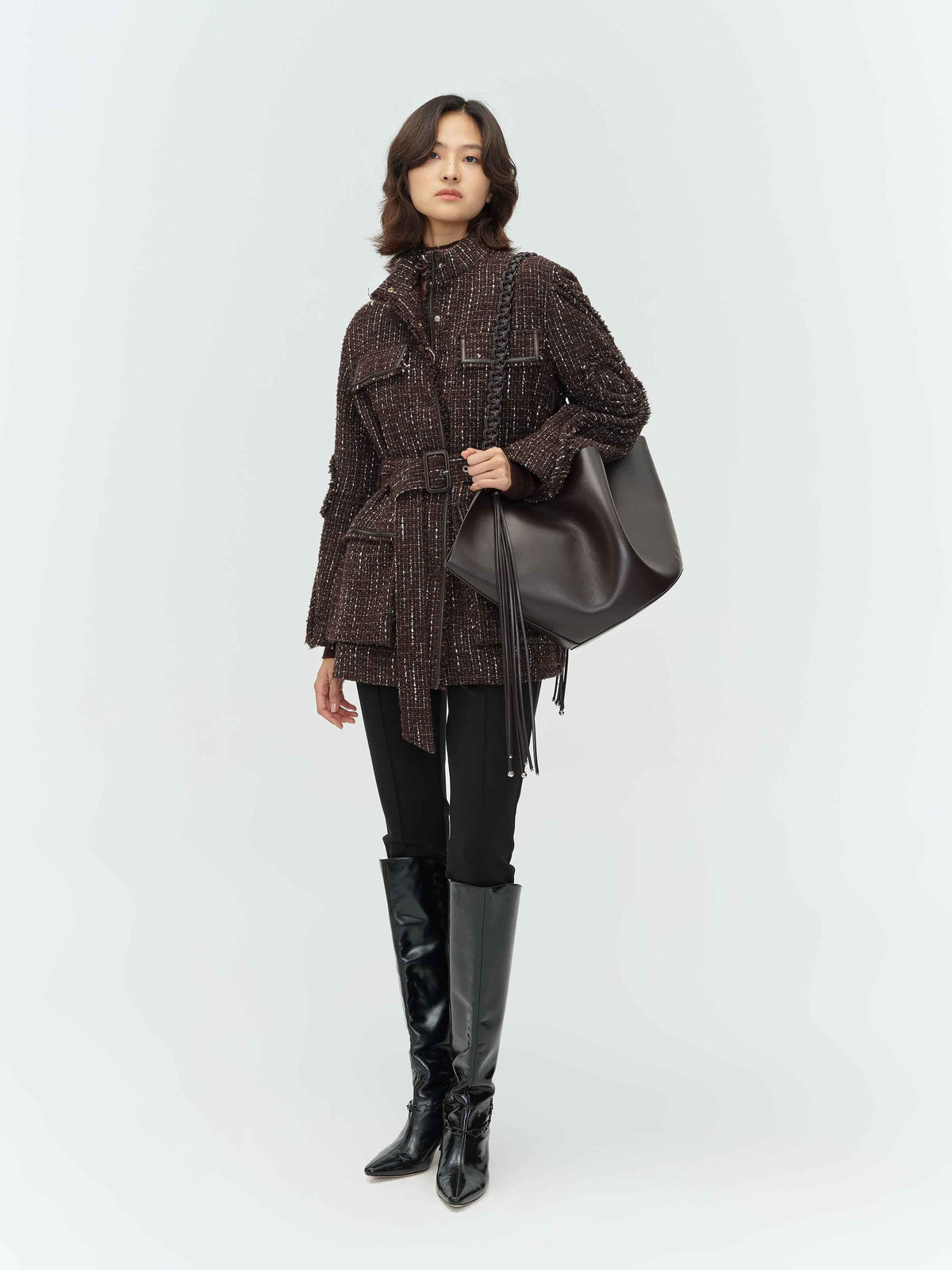 Large Woven Strap Shoulder Bag