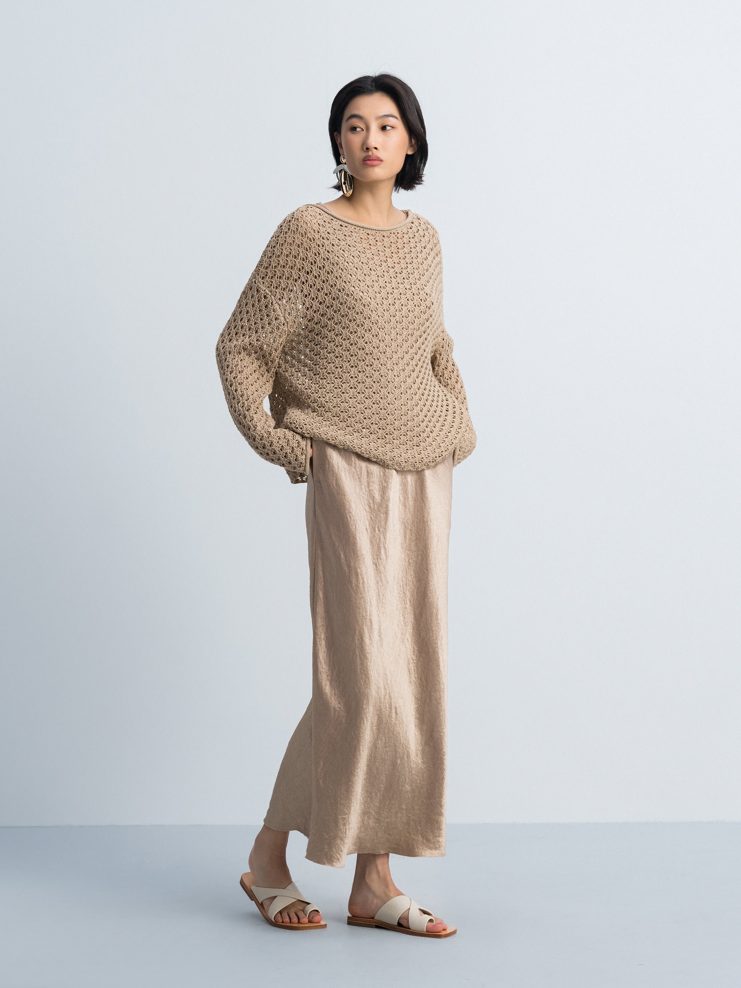 Light Khaki Knitted Pullover