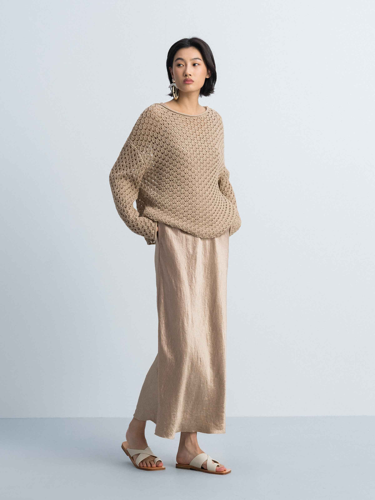 Light Khaki Knitted Pullover