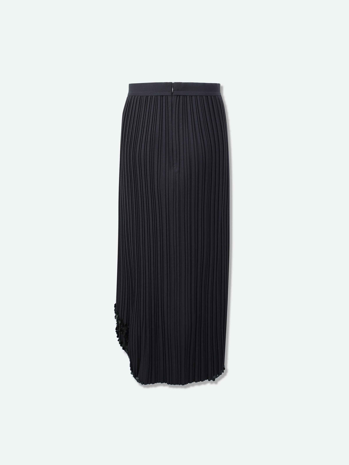 Beaded Pleated Midi Skirt