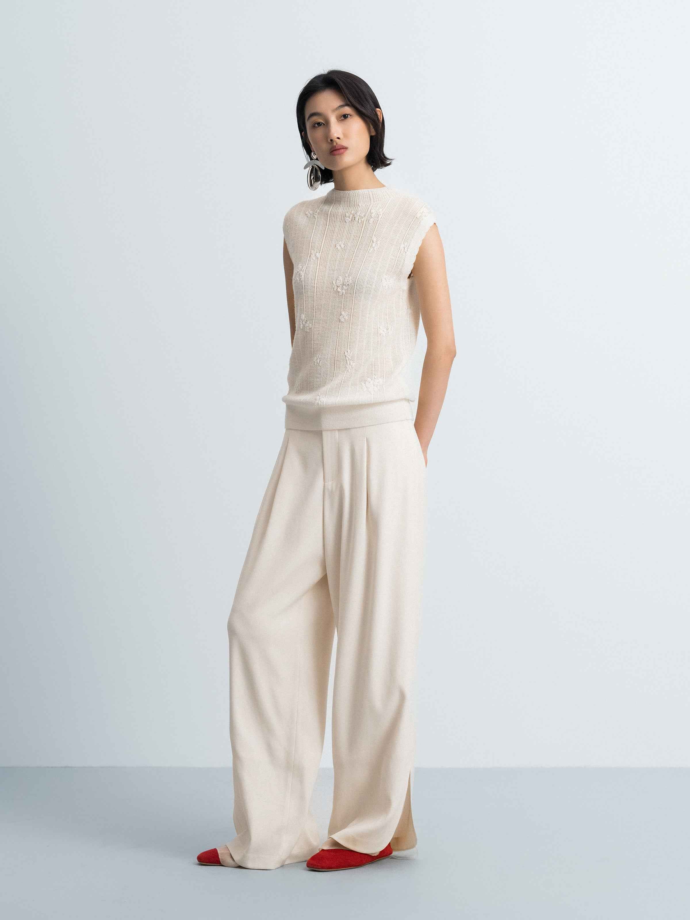 Off White Basolan Wool High Neck Fitted Knit Sweater