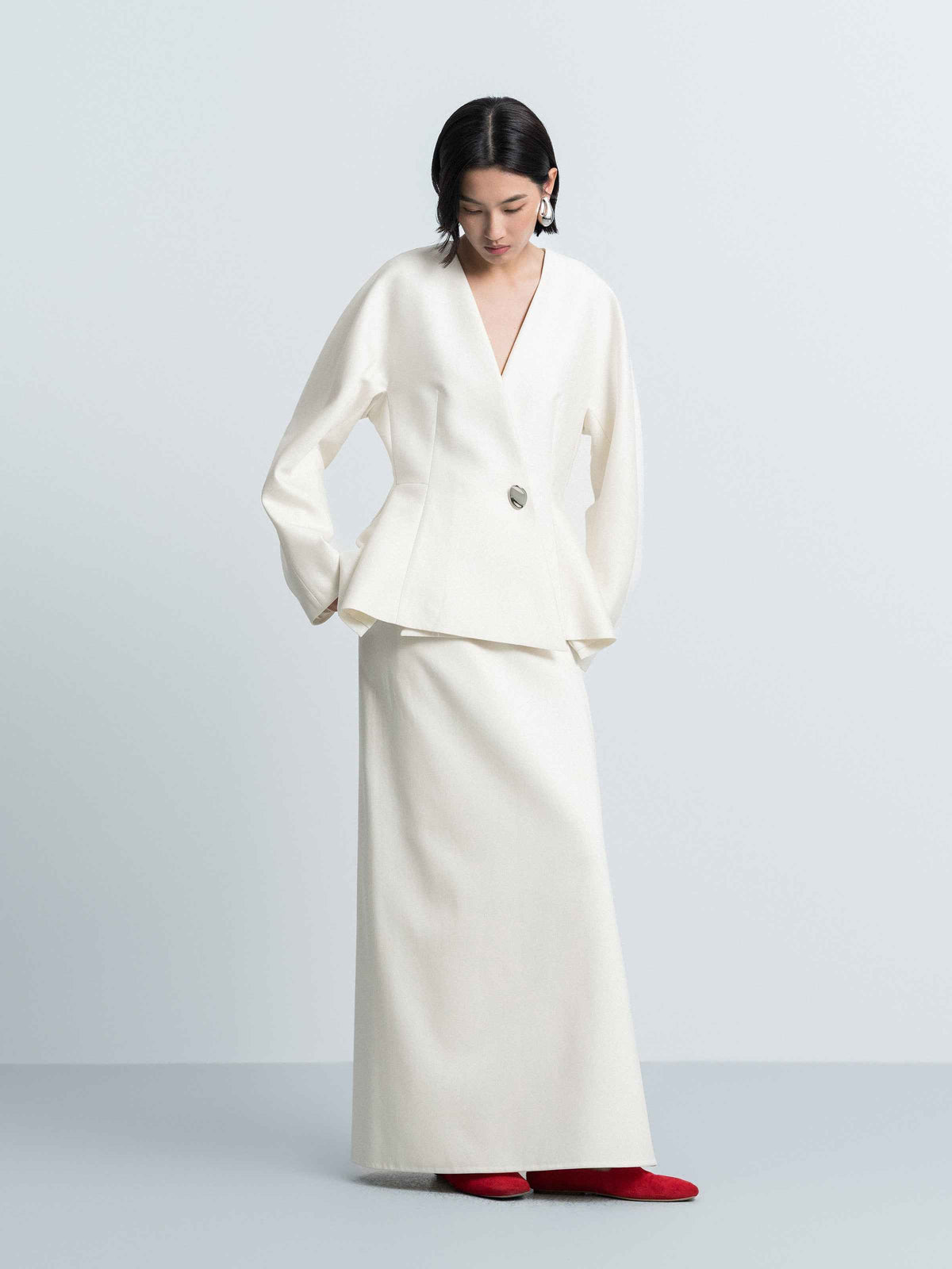Structured Fitted‑Waist Blazer