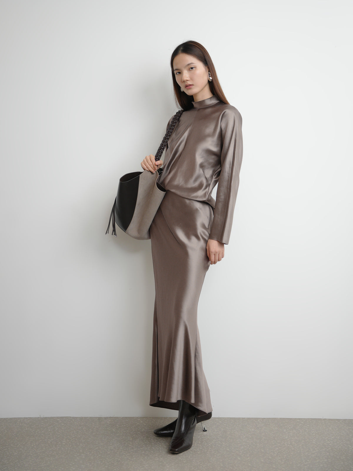 Structured Mini‑Stand‑Collar Top