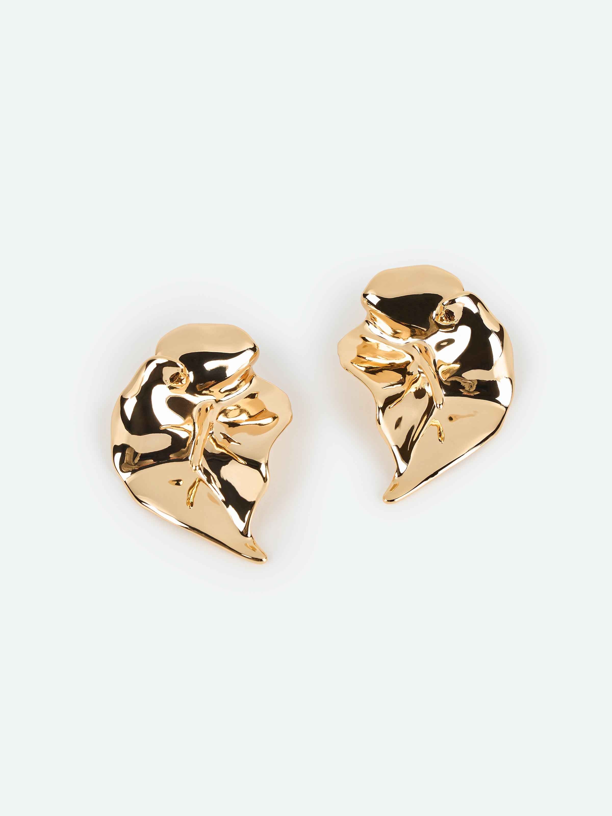 Gold 3D Calla Lily Mirror Polish Stud Earrings