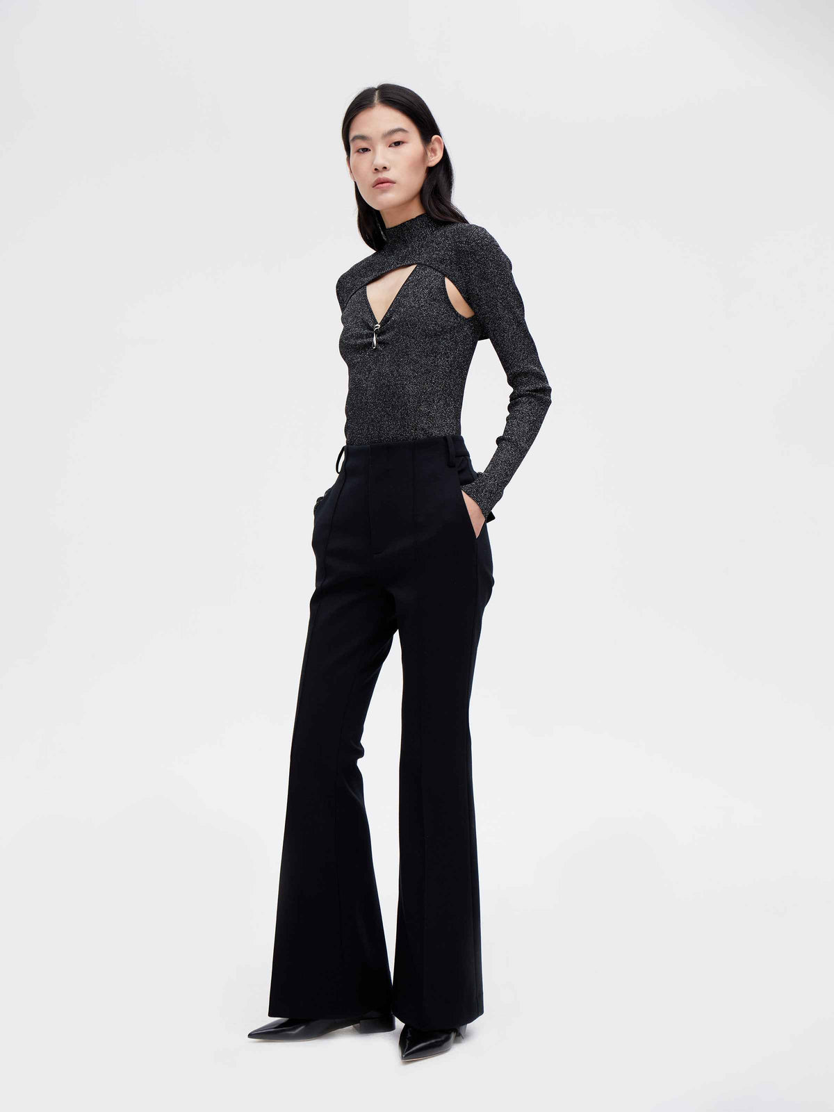 Two‑Piece Glitter Knit Sweater