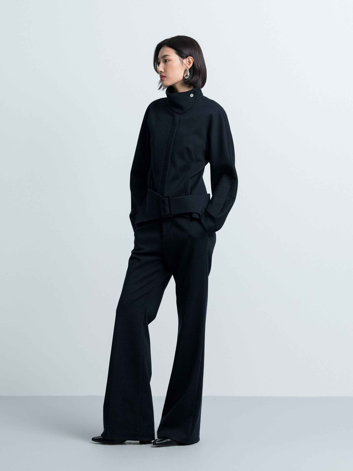 Wide‑Waistband Waist‑Cinching Jacket