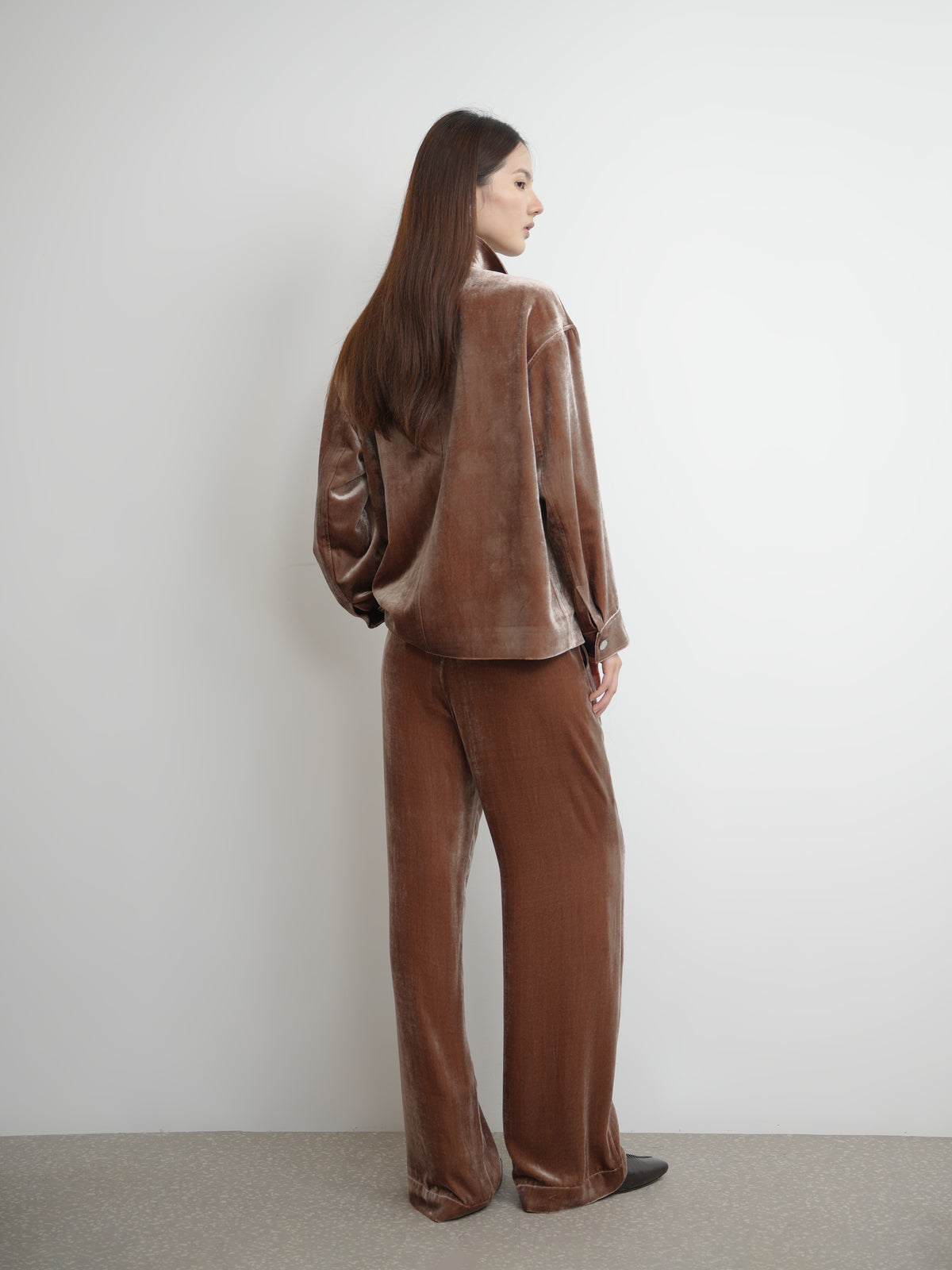 Velvet Straight-leg Trousers