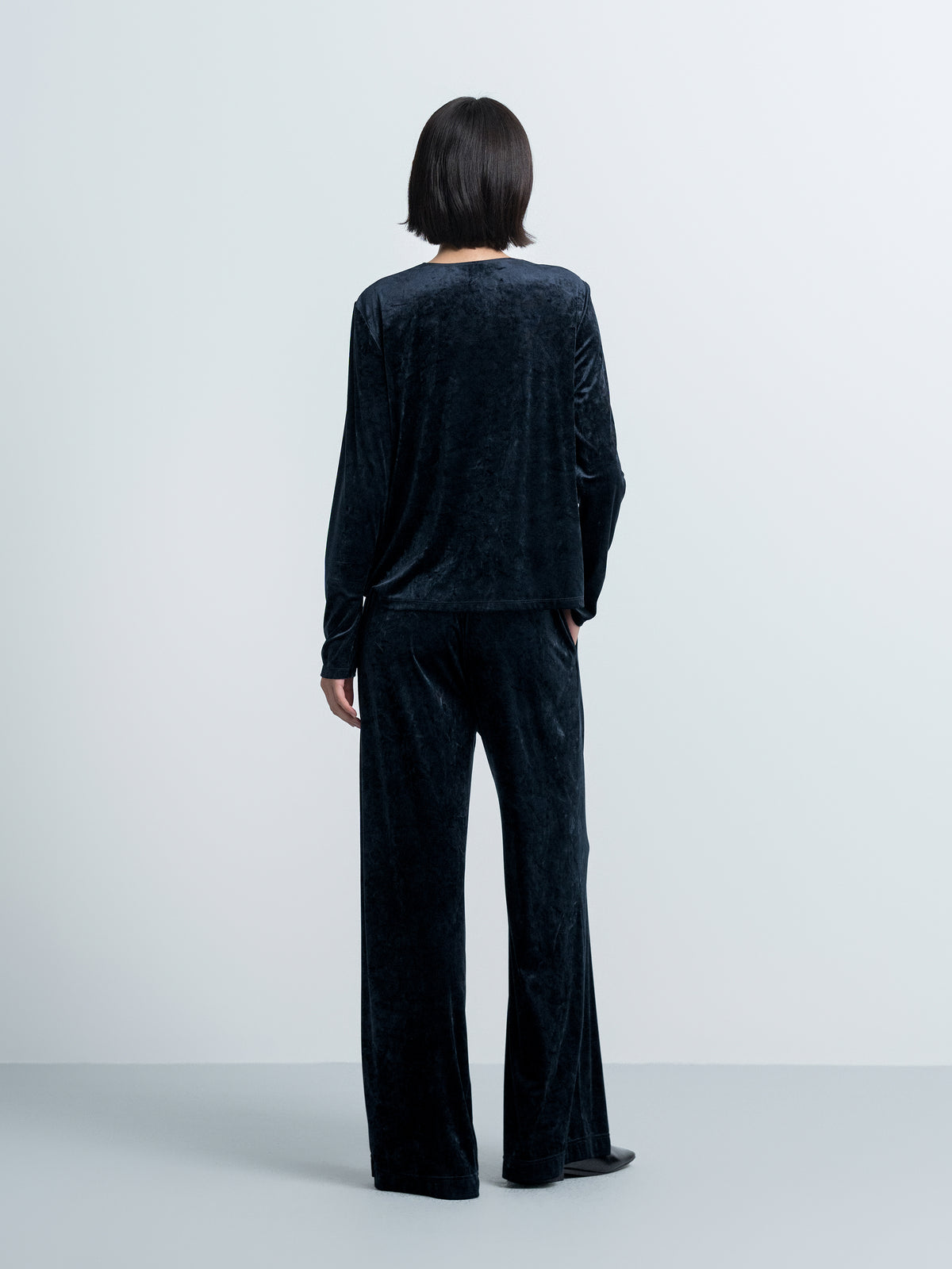 Velvet Wide‑leg Trousers