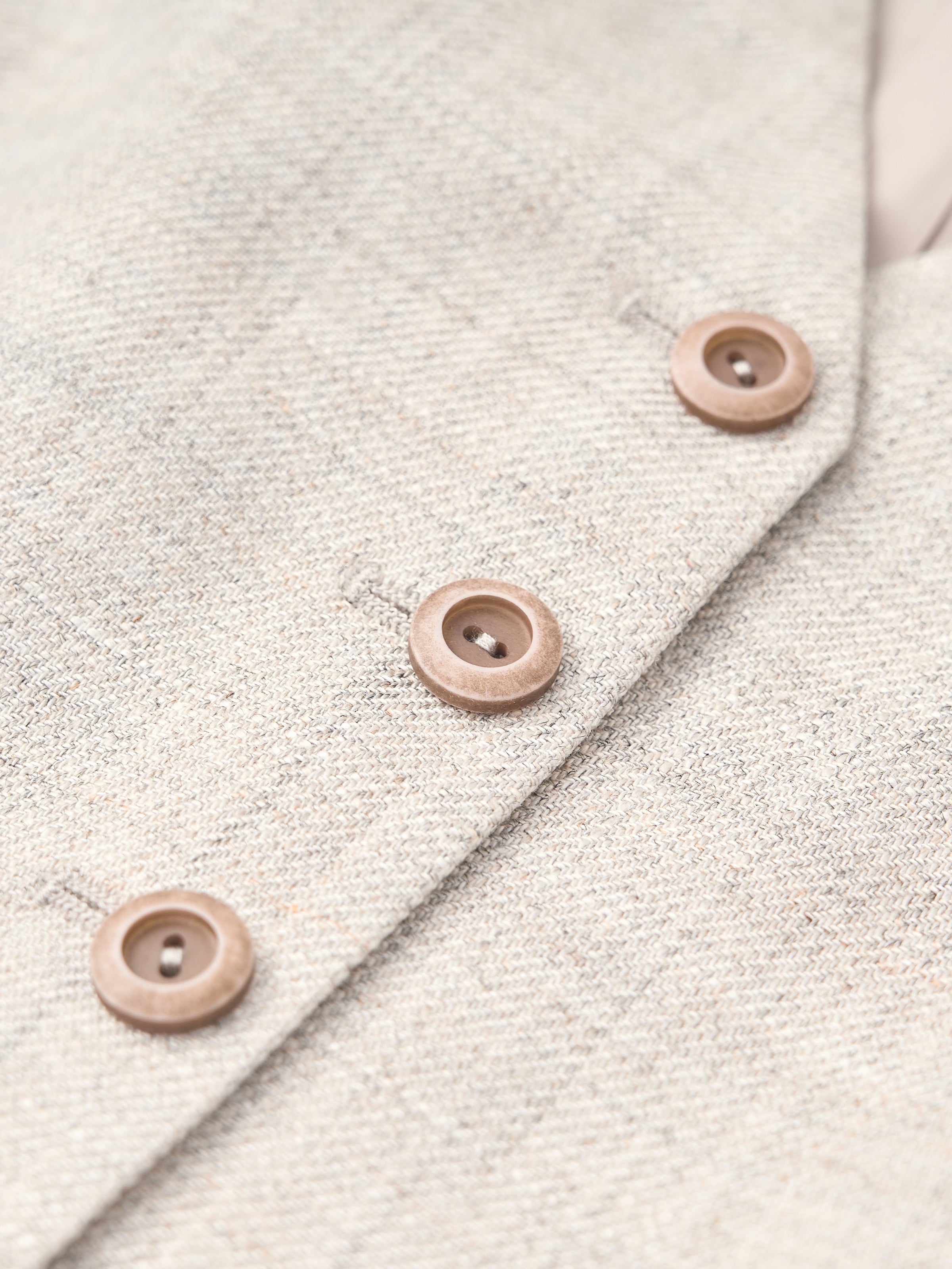 Light Gray Linen Viscose Cropped V-Neck Vest