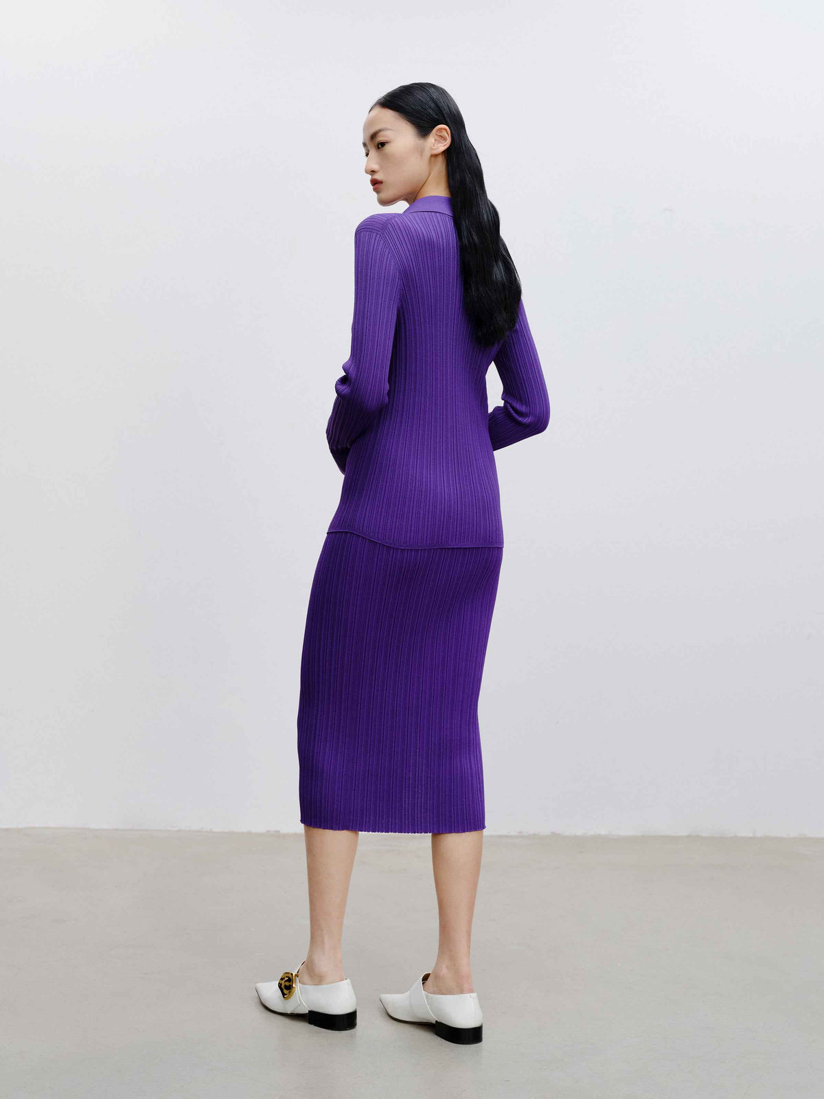 Slim‑Fit Knit Midi Skirt