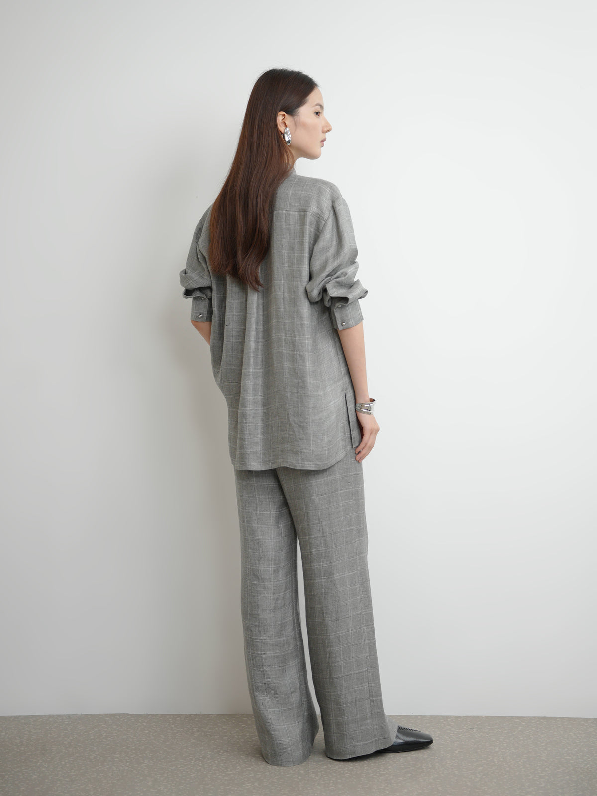 Waist-integrated Wide Leg Trousers