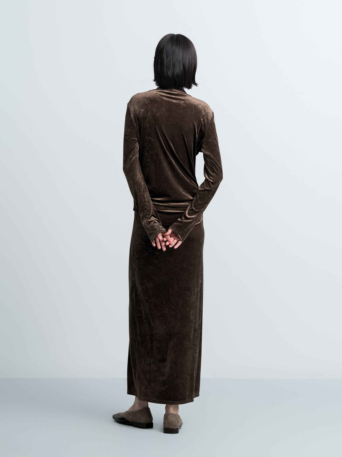 Pleated Wrap‑over Dress