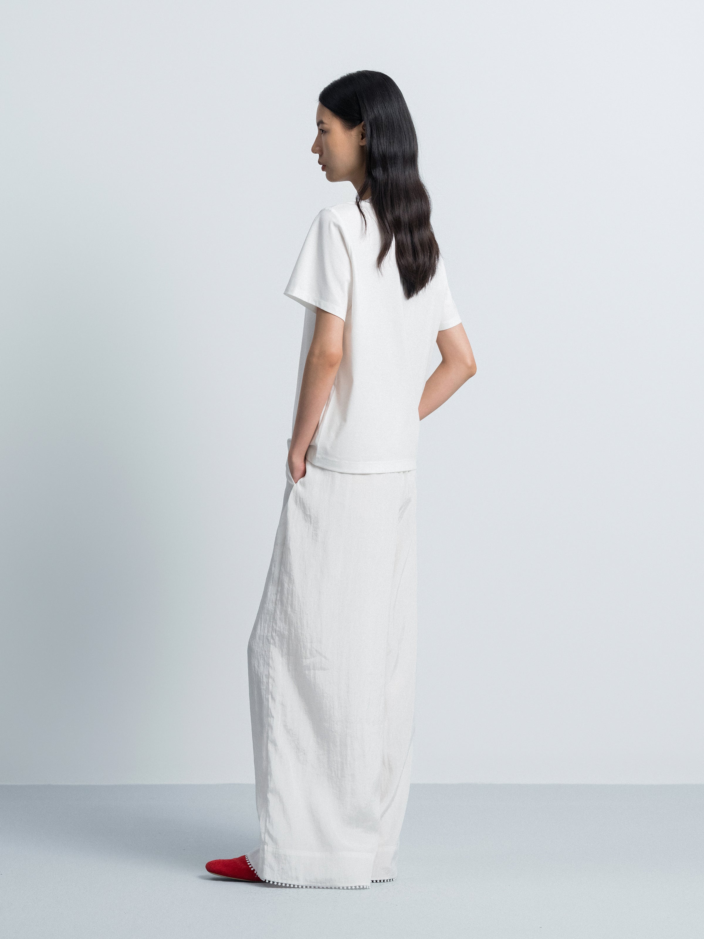 Cream White Short-Sleeve T-Shirt