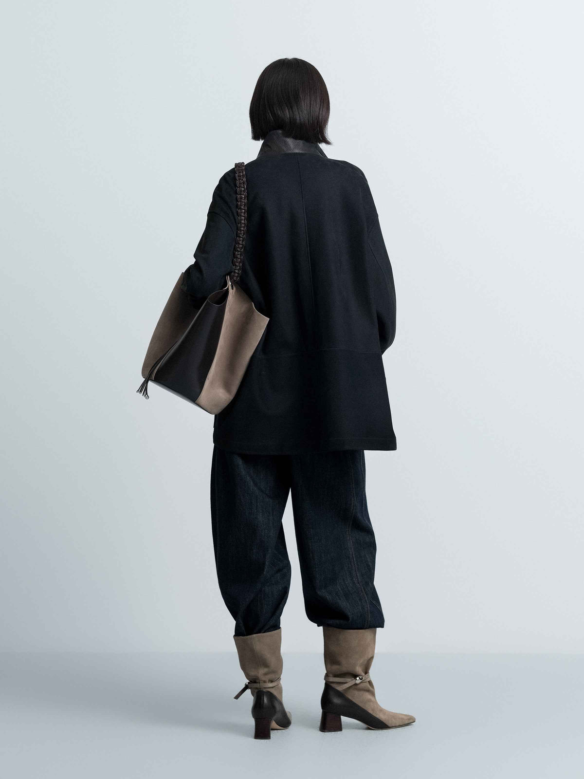 Workwear‑Style Suede Leather Jacket