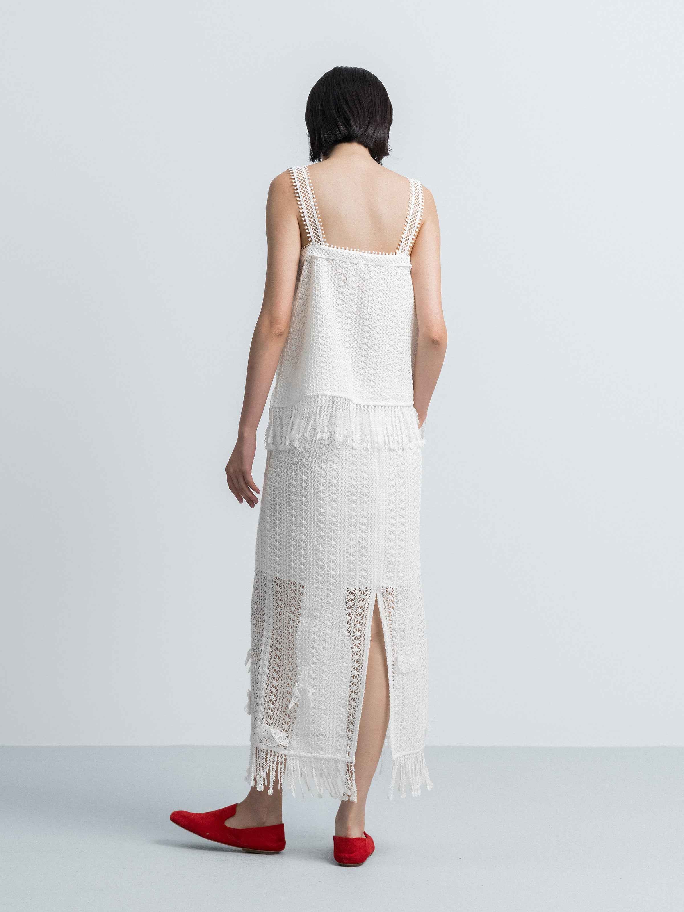 Off White Midi Skirt