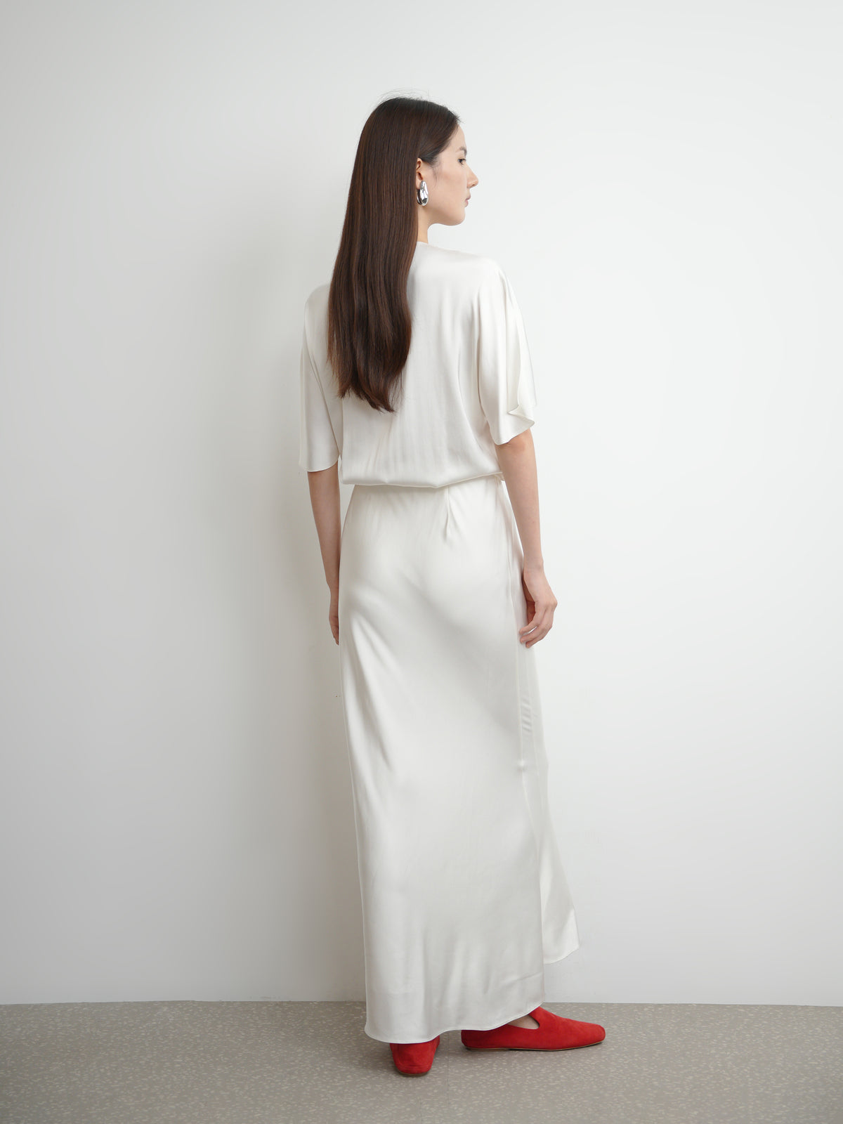 Sash & Diagonal Pocket Structured Dress