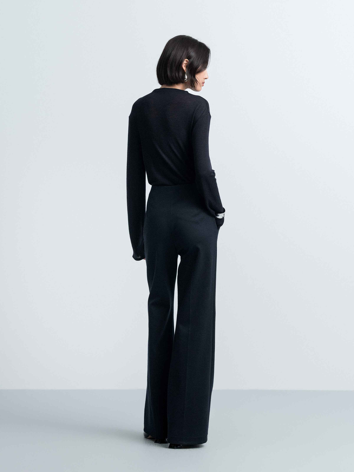 Long‑Sleeve Tie‑Detail Base Top