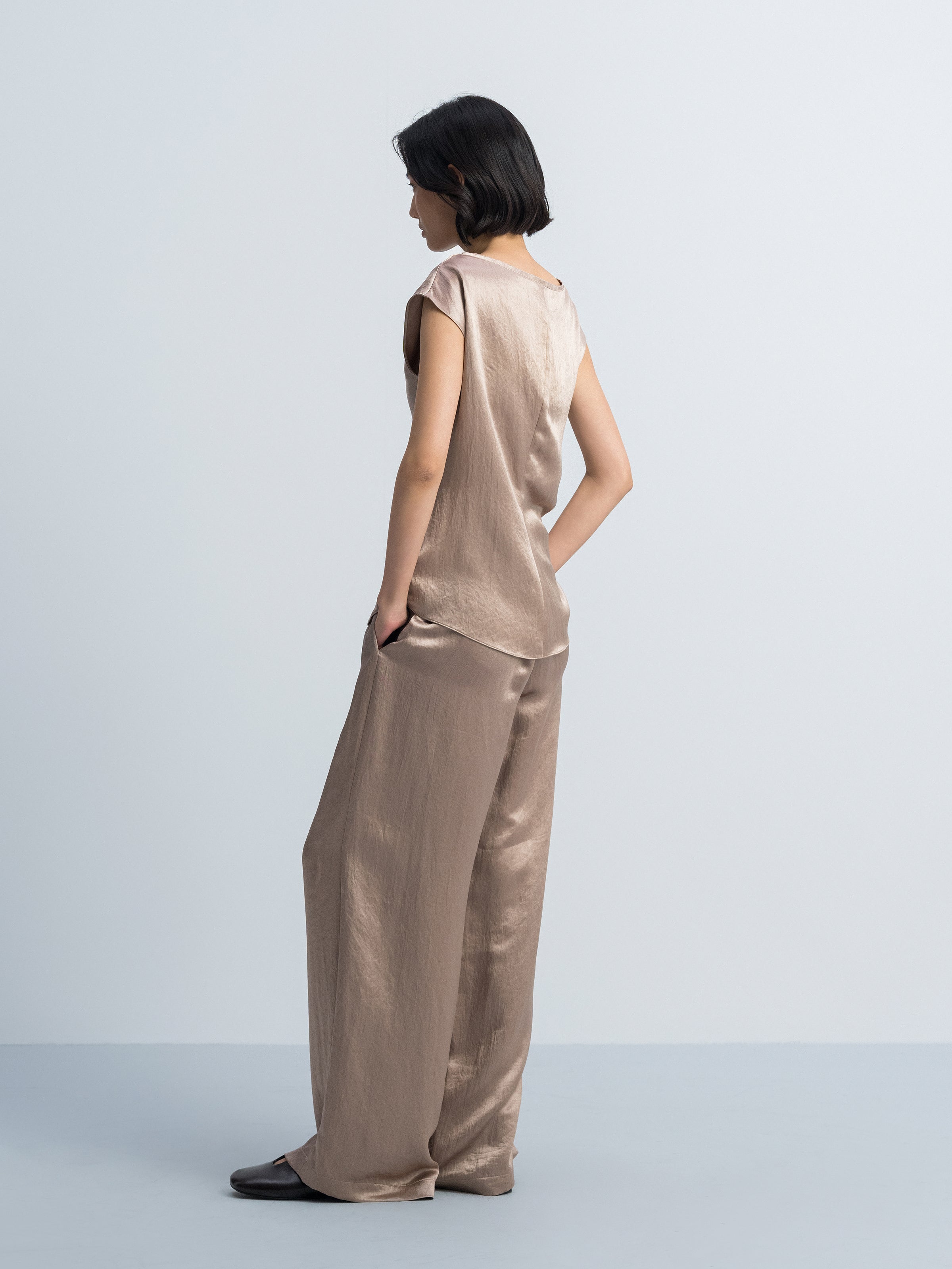 Coffee Brown Wide-Leg Pants