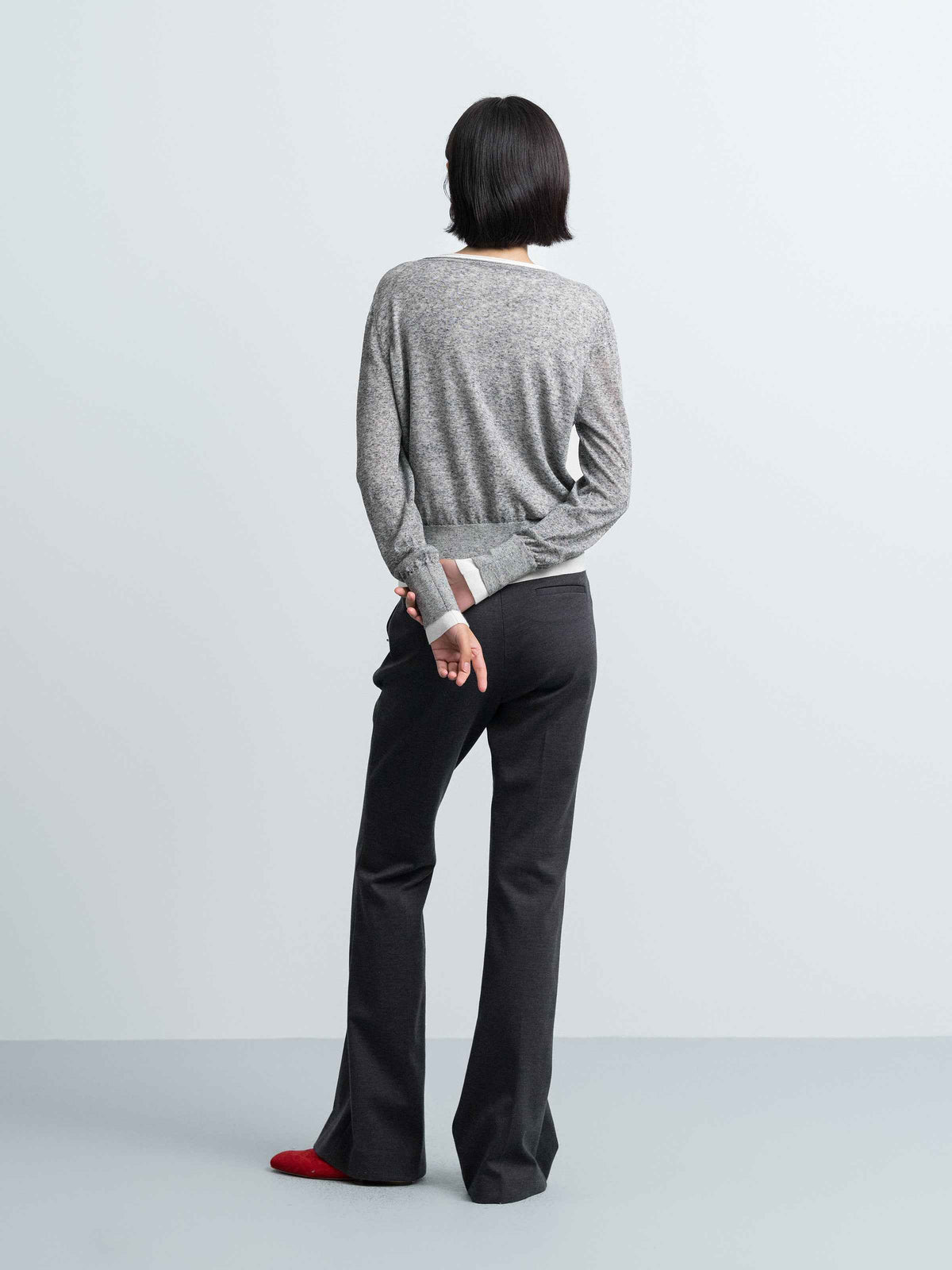 Wool Bootcut Trousers