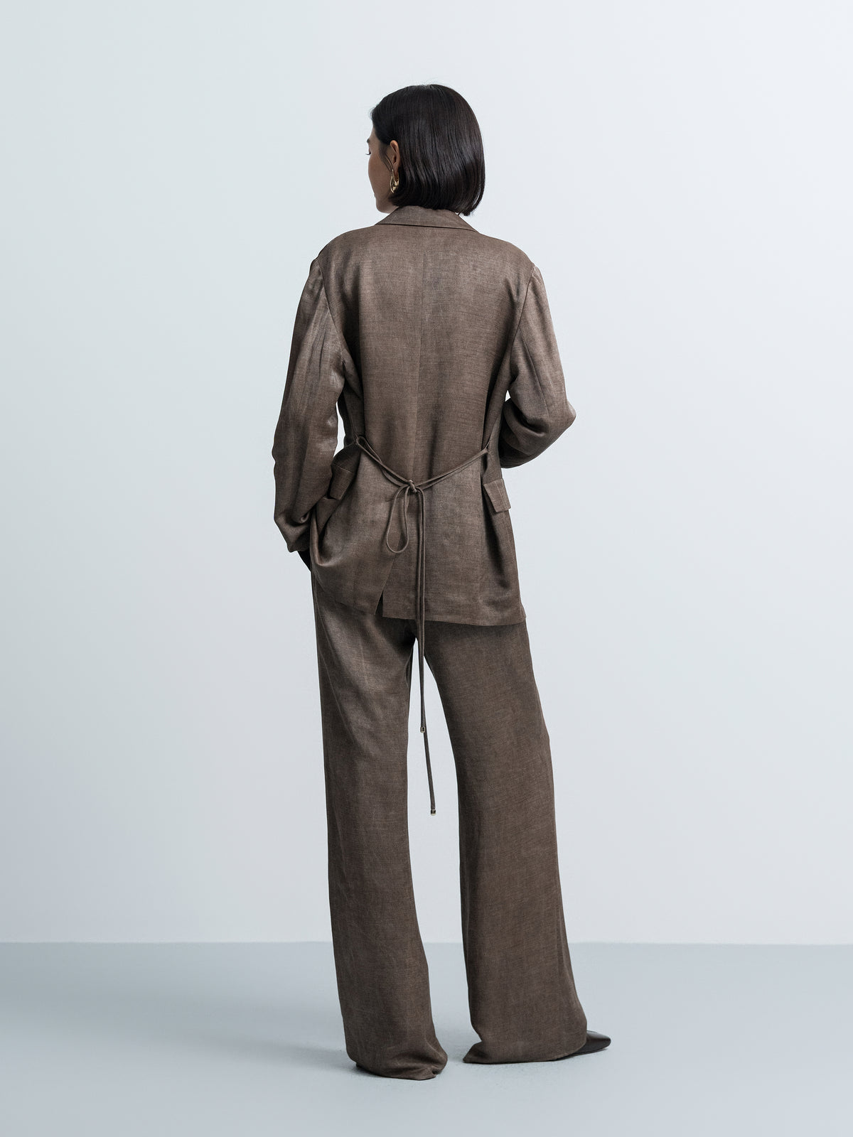 Attached‑waist Wide‑leg Trousers