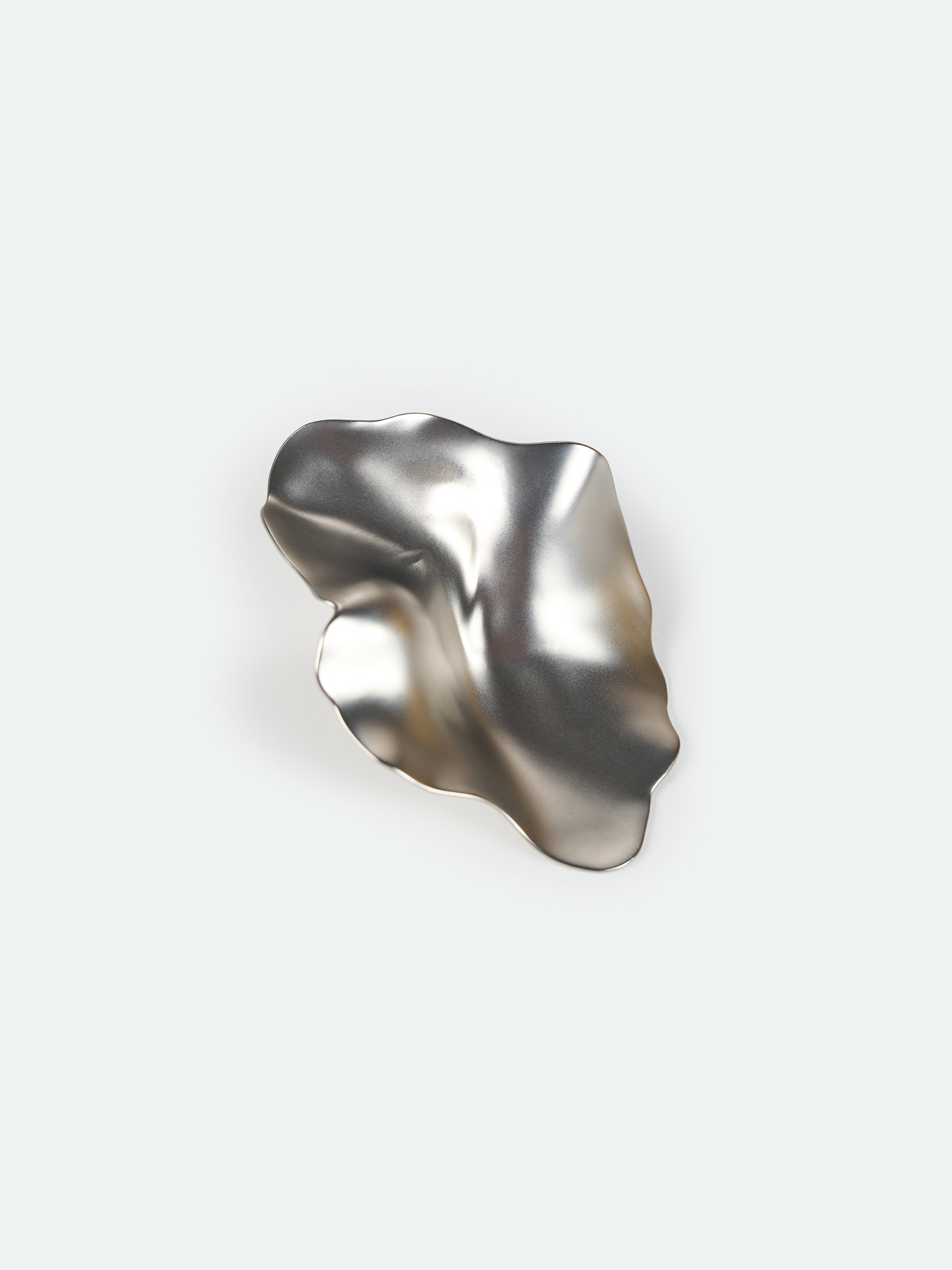 Silver Copper 3D Petal Minimalist Stud Earrings