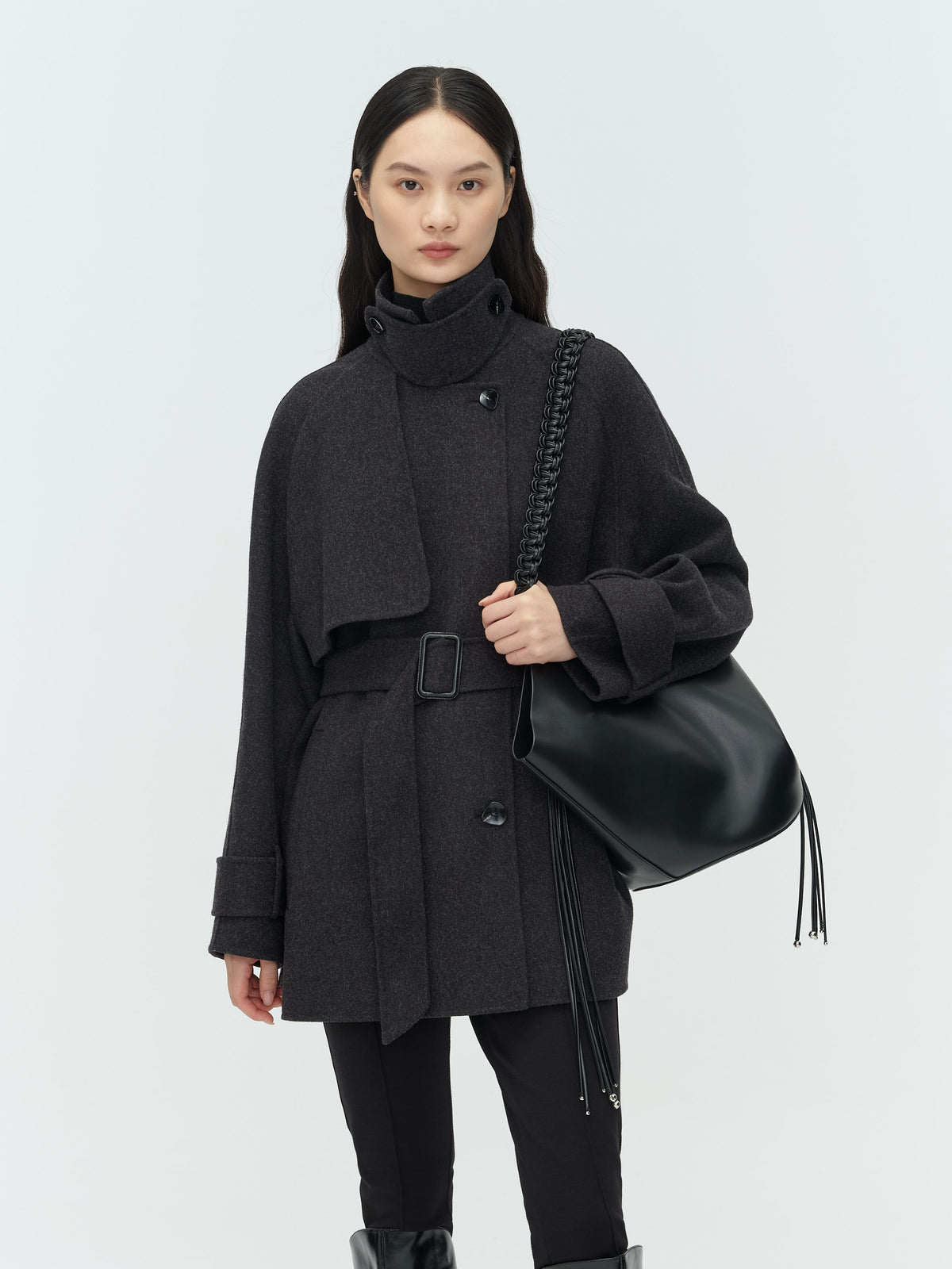 Stand Collar Double-Faced Coat